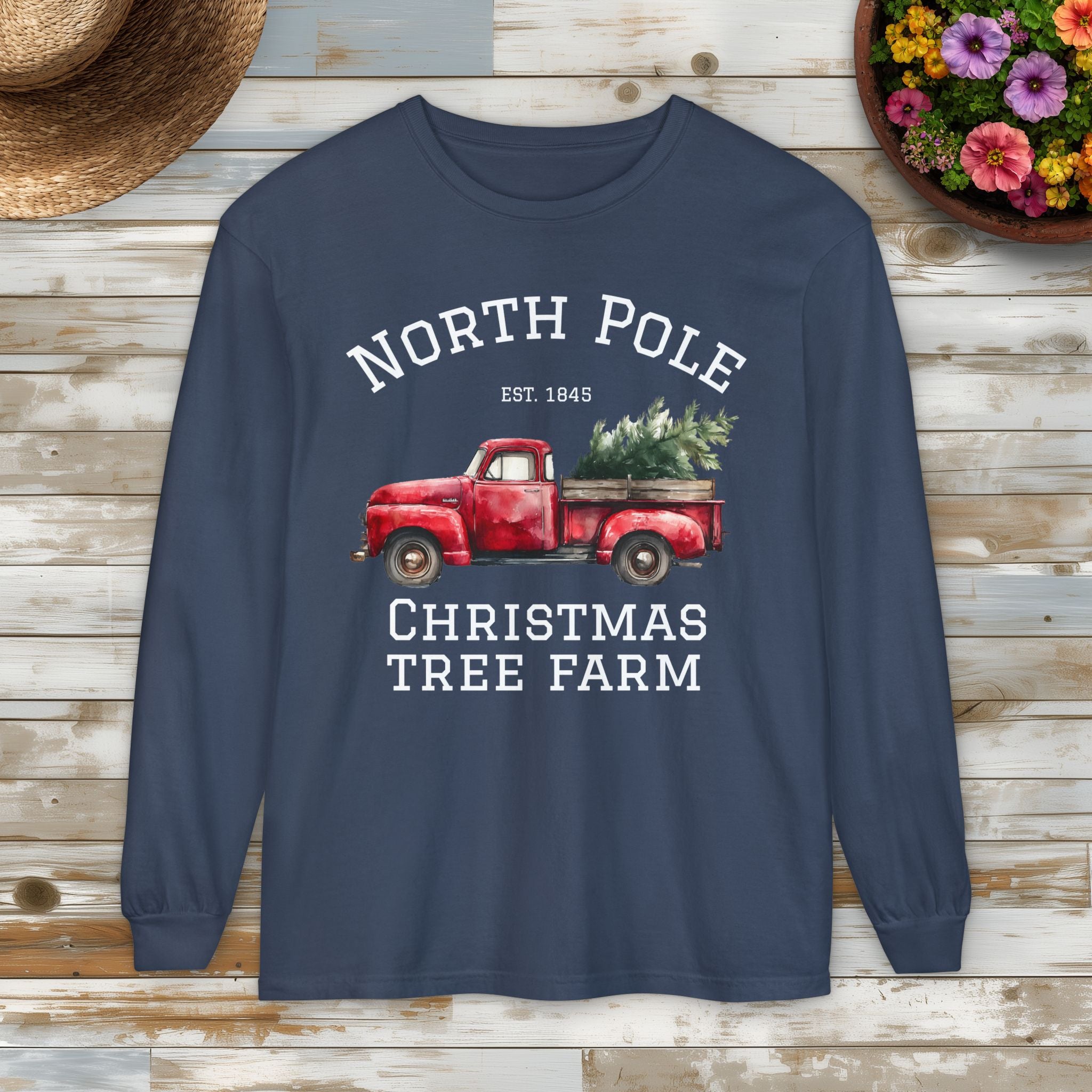 North Pole Christmas Tree Farm Long Sleeve Tee