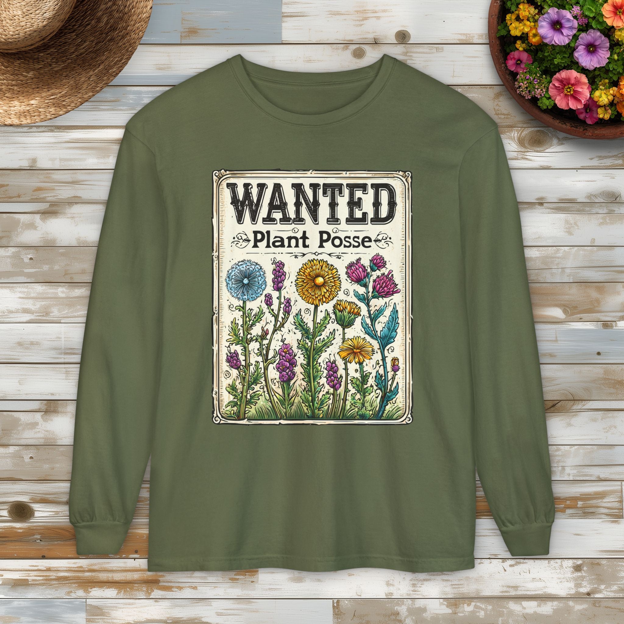 Plant Posse Wanted Poster Long Sleeve T-Shirt