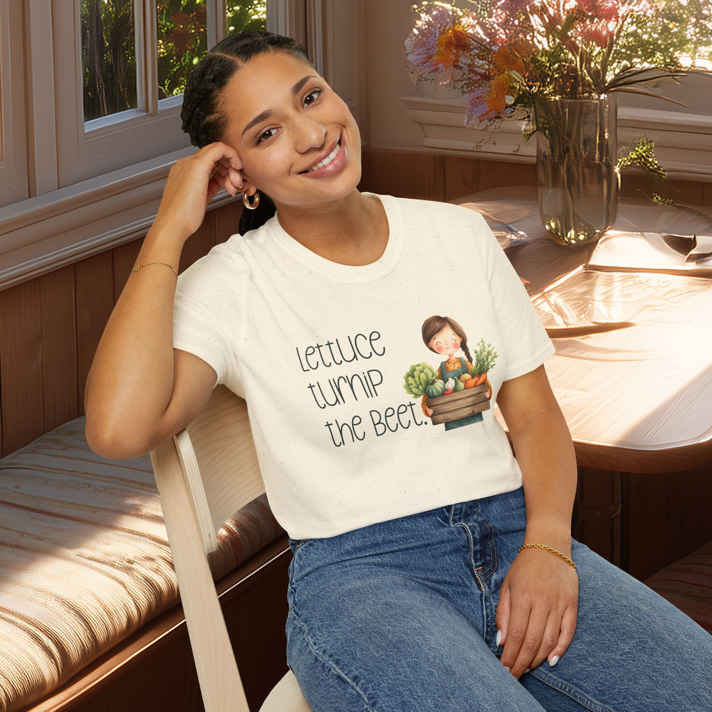 Lettuce Turnip the Beet, Cartoon Gardener T-Shirt