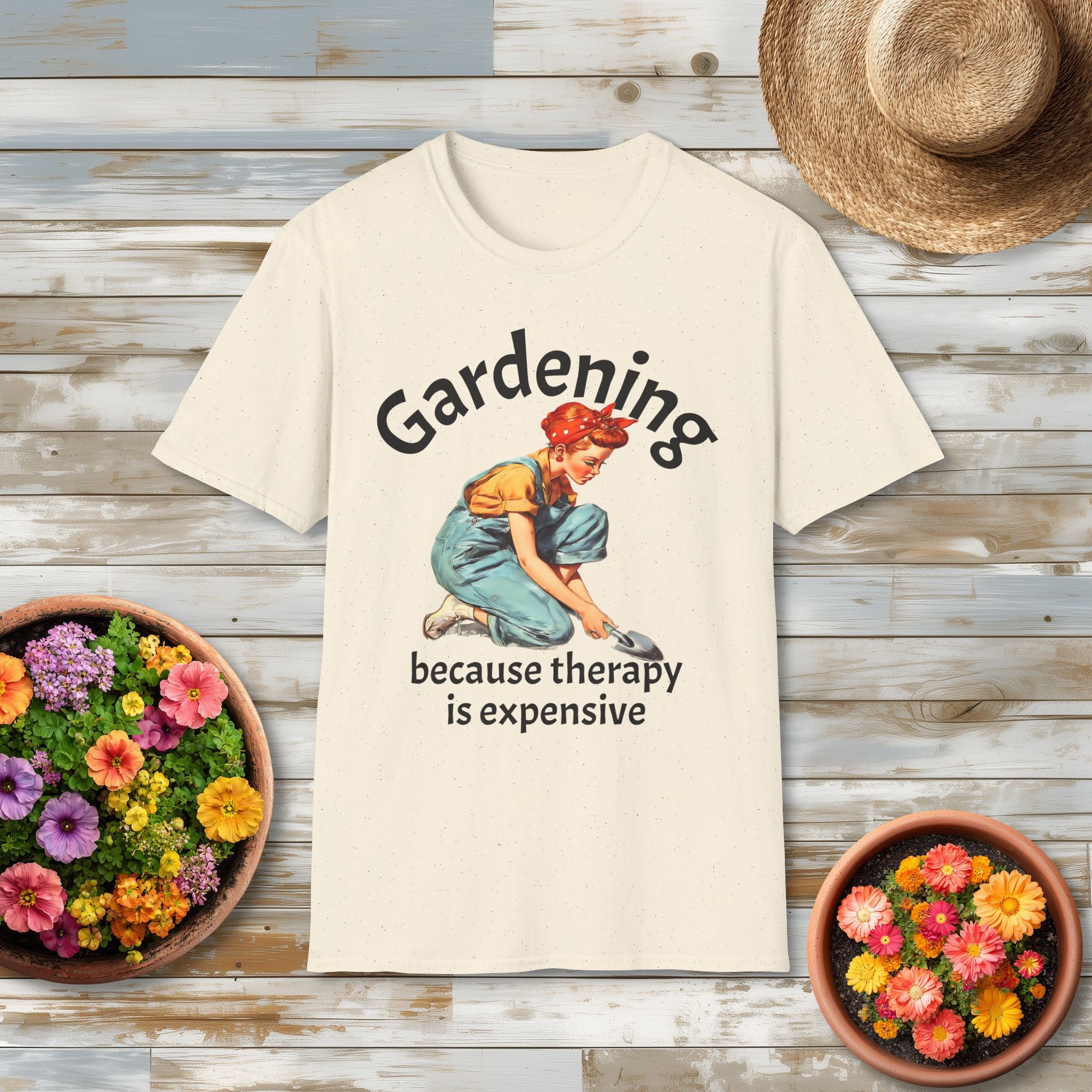 Retro Gardening T-Shirt – Because Therapy Is Expensive