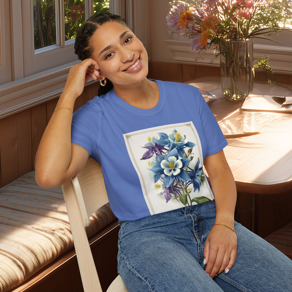 Vintage Columbine Seed Packet T-Shirt for Gardeners