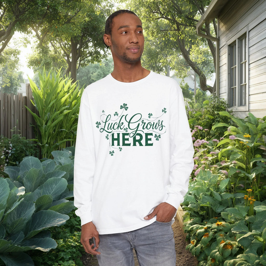 Luck Grows Here Clover Long Sleeve Tee