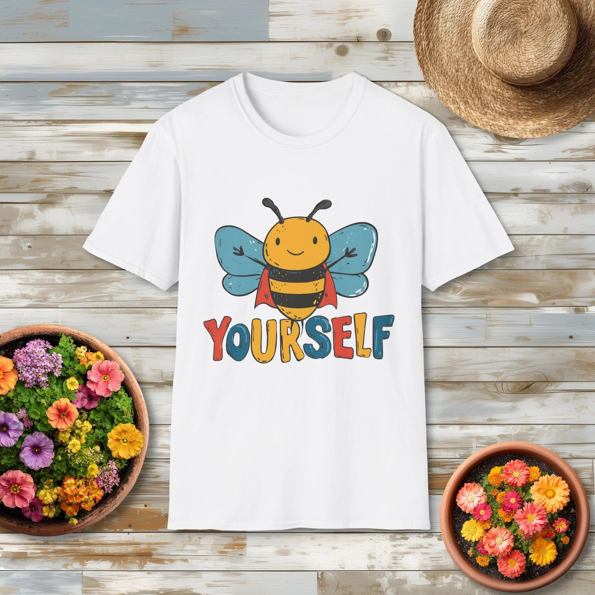 Cartoon Superhero Bee Yourself T-Shirt