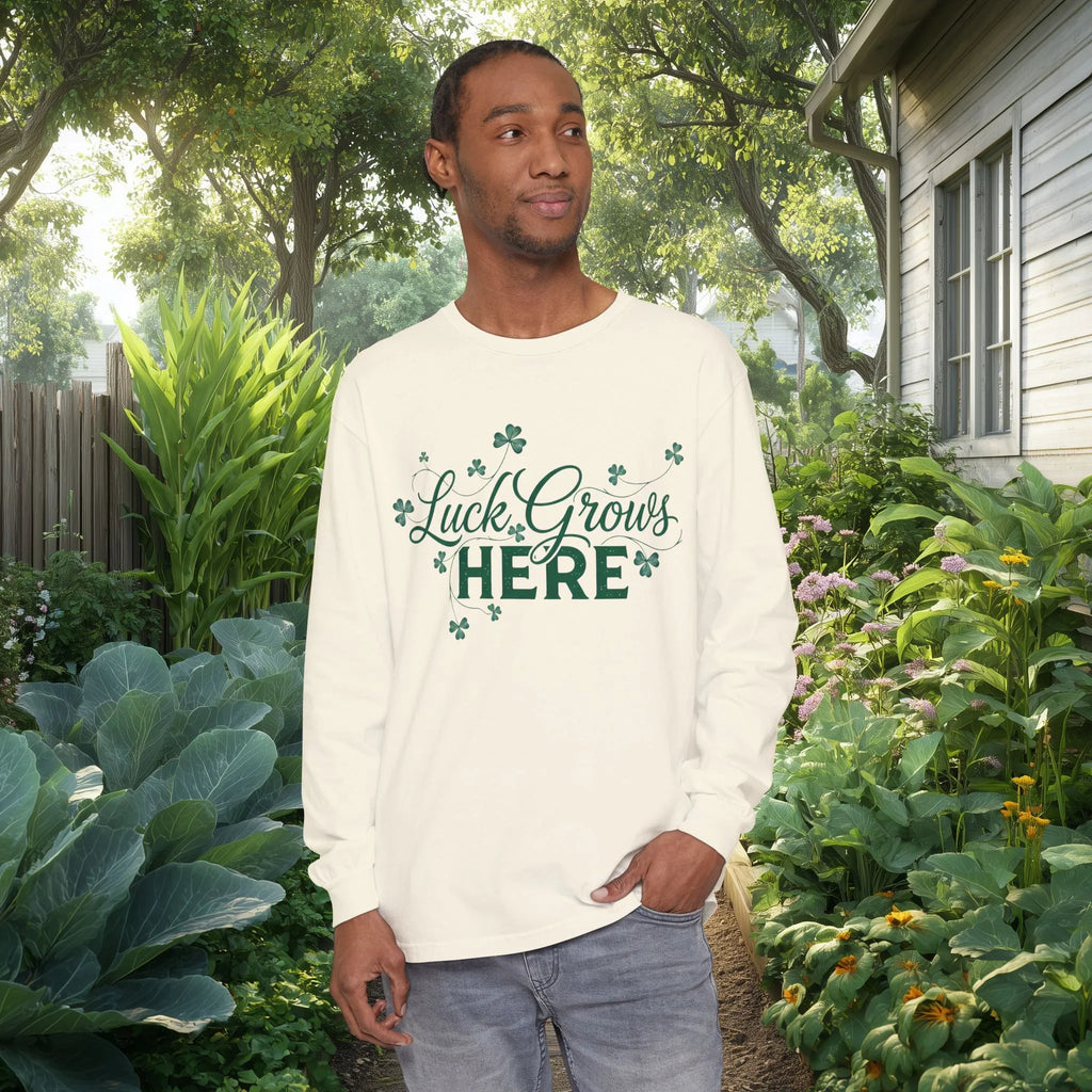 Luck Grows Here Clover Long Sleeve Tee