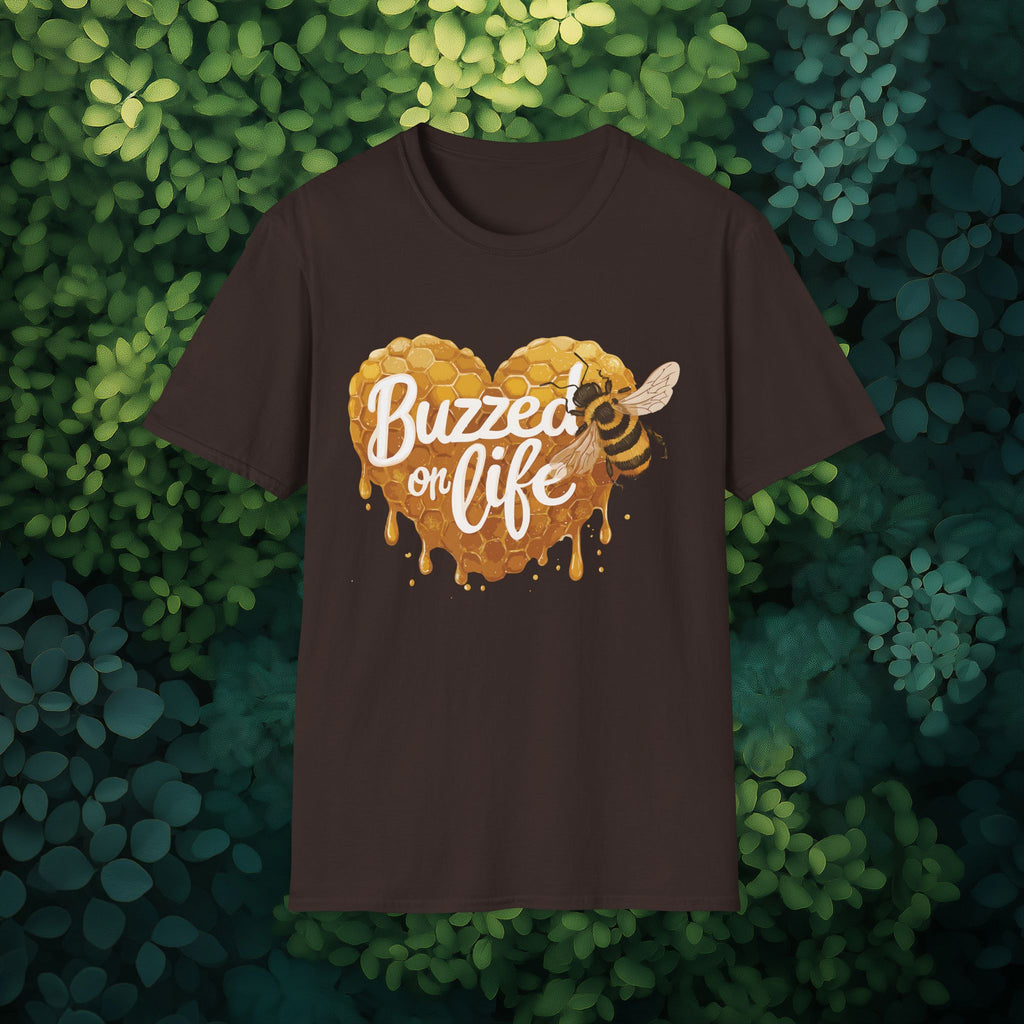 Buzzed on Life T-Shirt for Bee Lovers, Gardeners, Nature Lovers