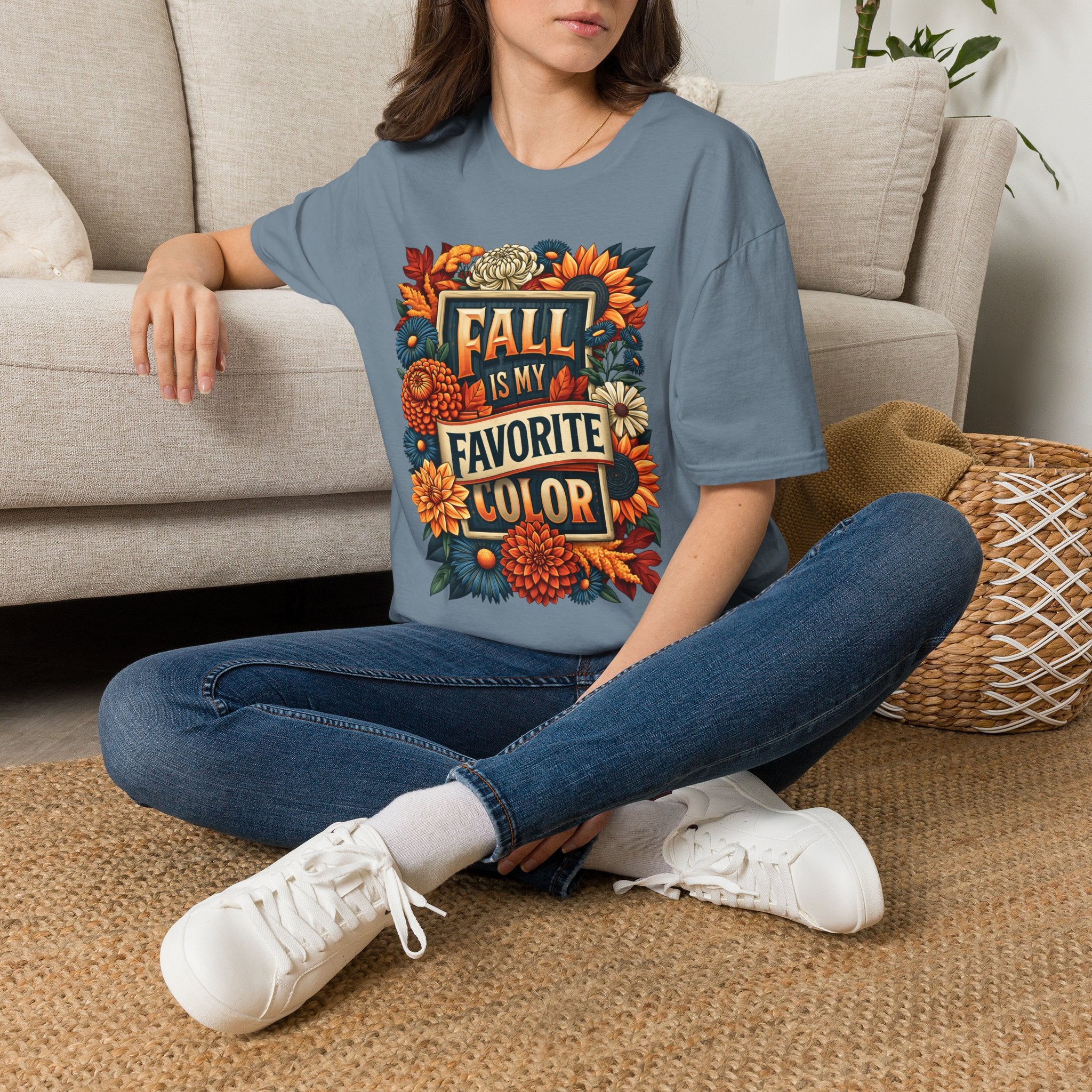 Fall Is My Favorite Color T-Shirt – Vintage Autumn Flowers & Foliage Tee