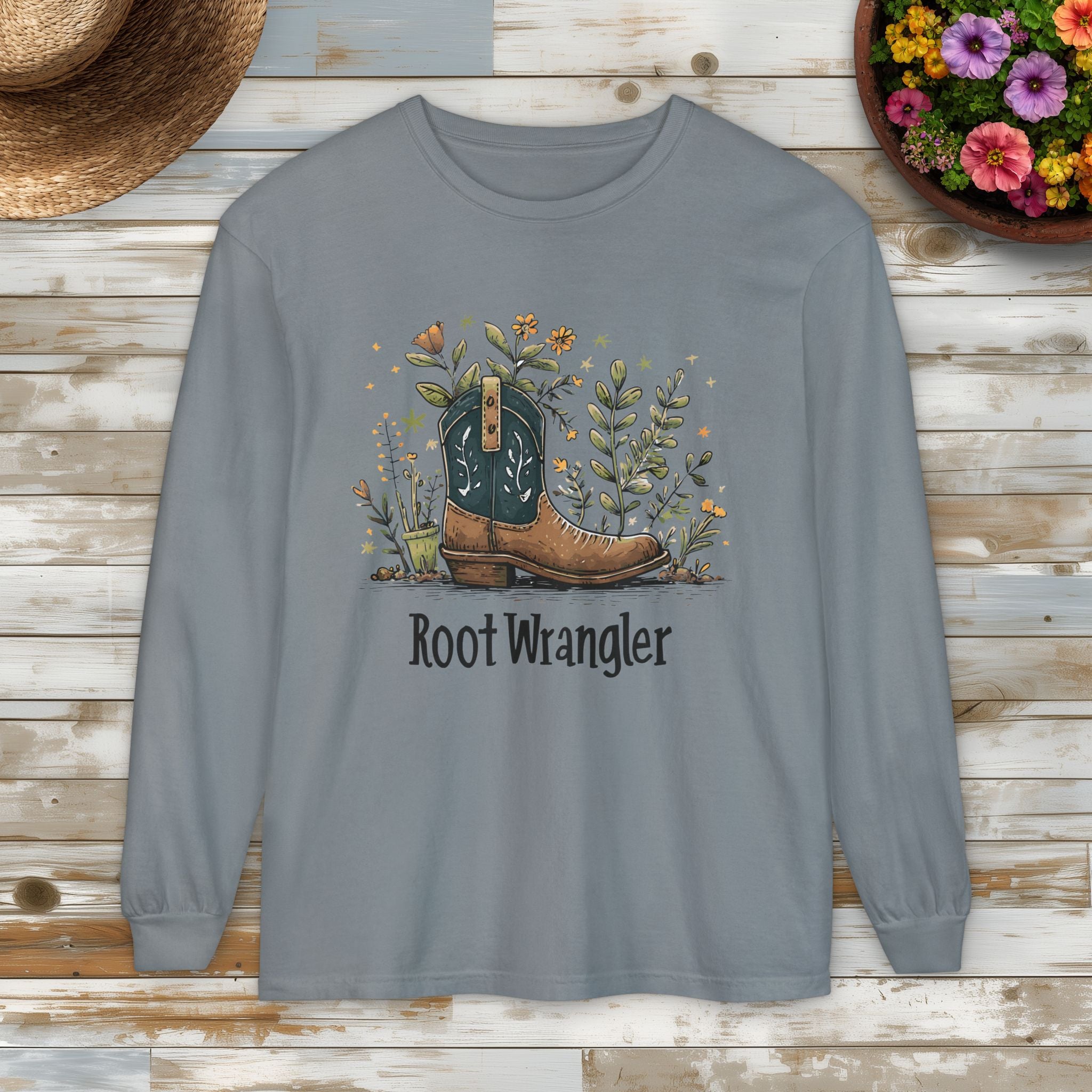 Root Wrangler Western Gardening Long Sleeve T-Shirt