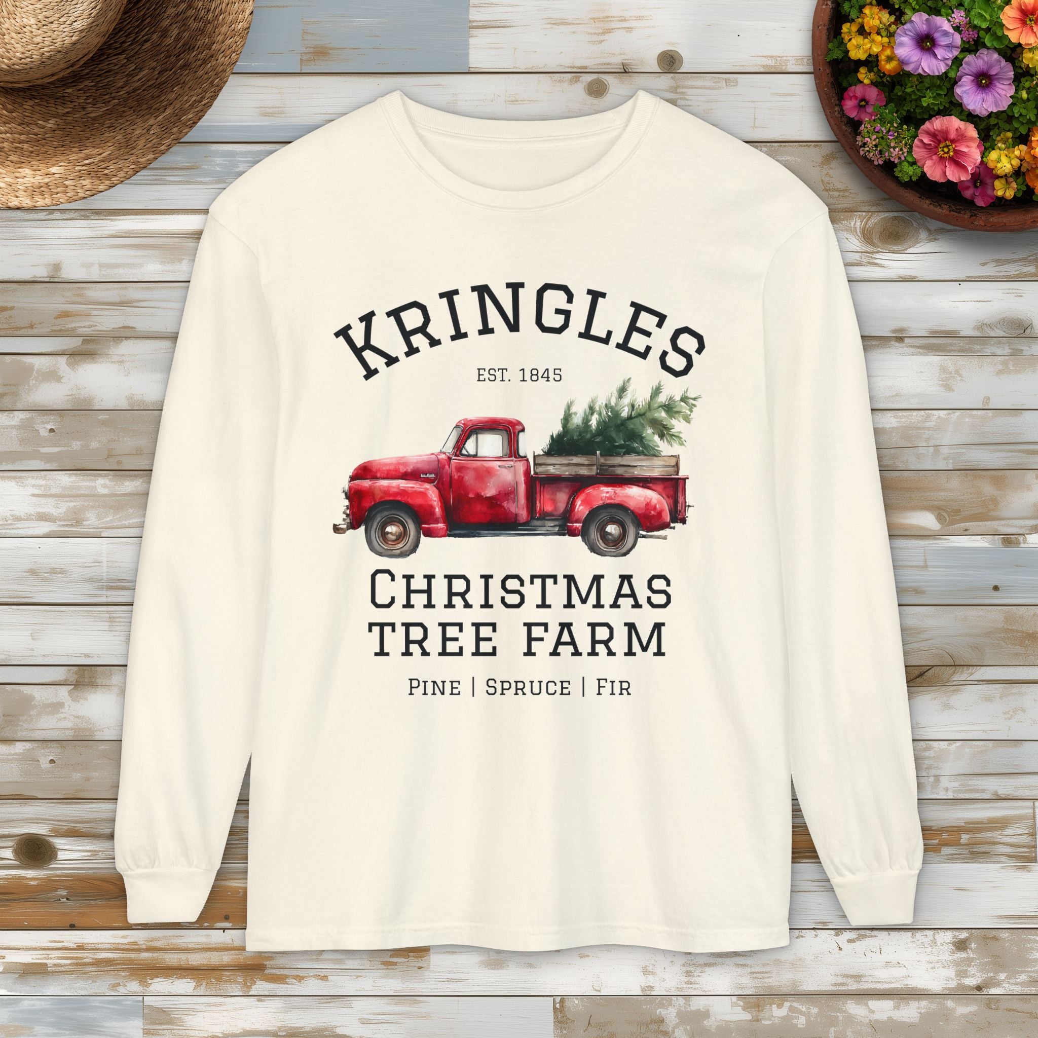 Kringles Christmas Tree Farm Long Sleeve Tee