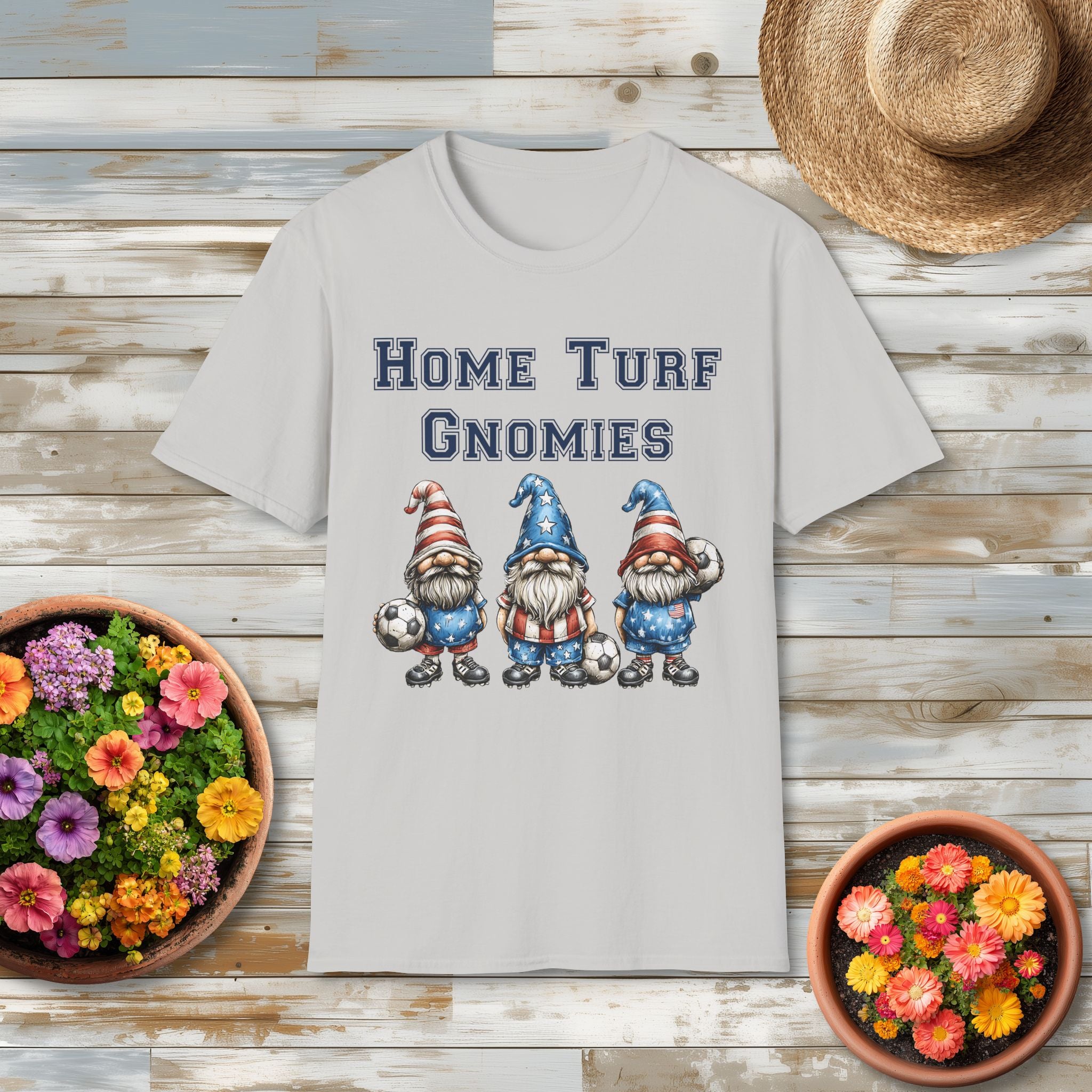 Home Turf Gnomies Patriotic Soccer Gnome T-Shirt