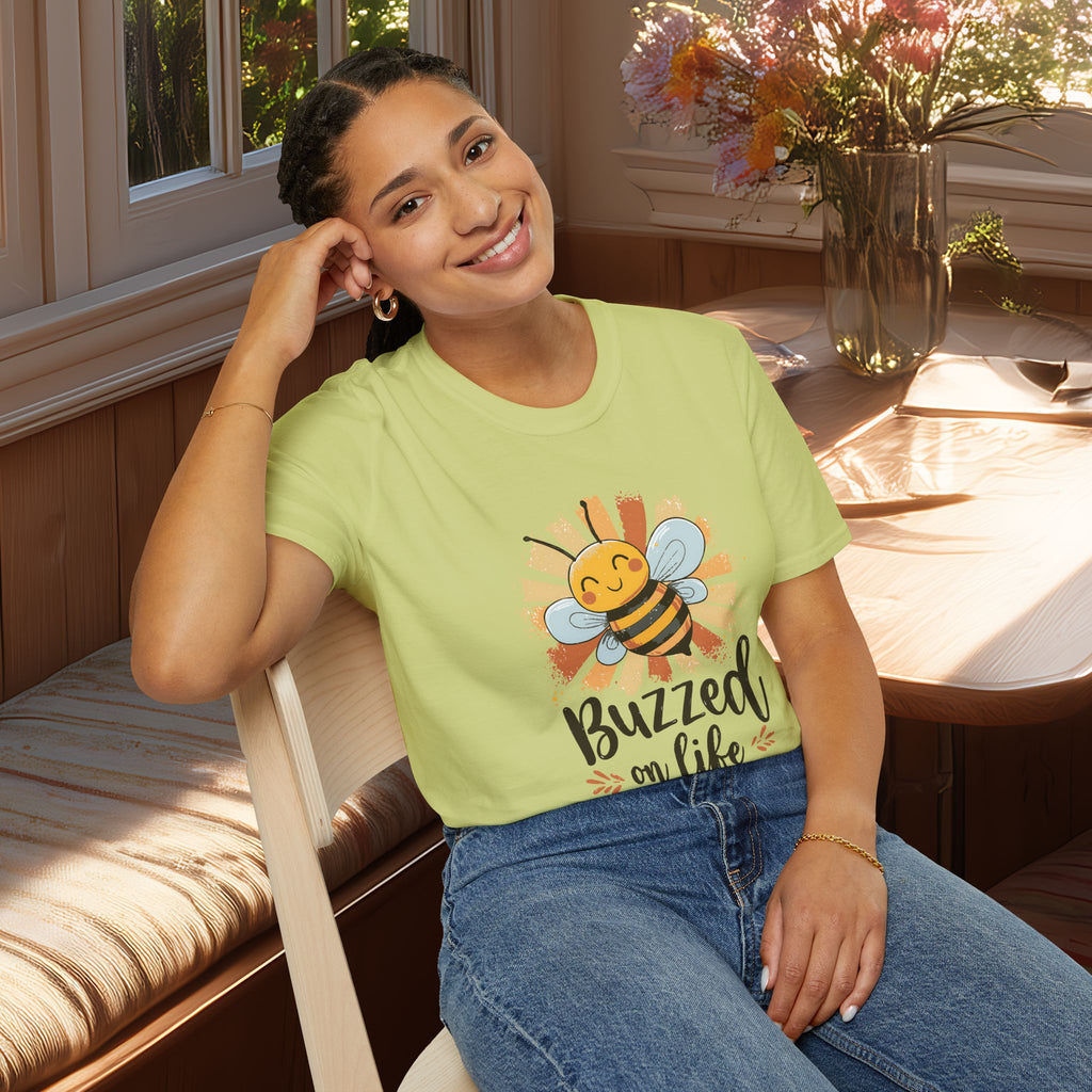 Buzzed on Life Honey Bee T-shirt for Nature Lovers