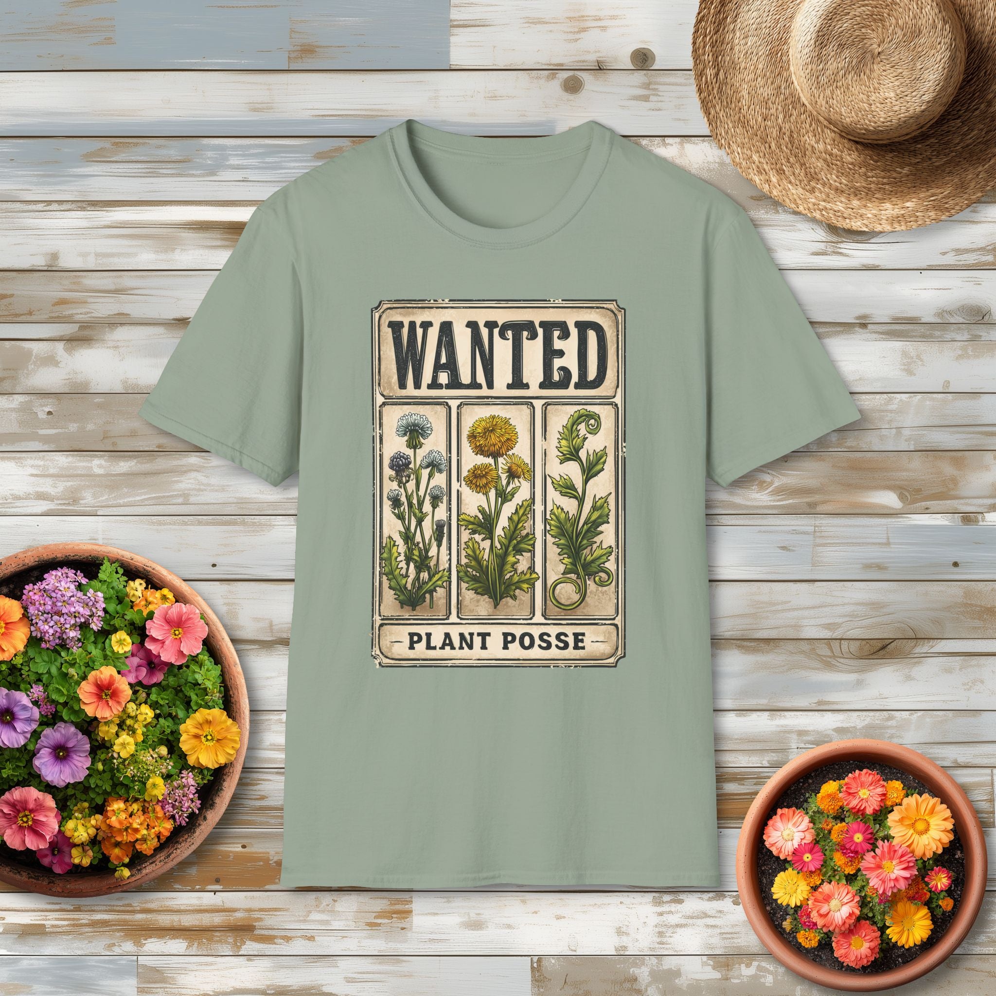 Wanted Poster Weed Plant Posse T-Shirt – Punny Garden Humor