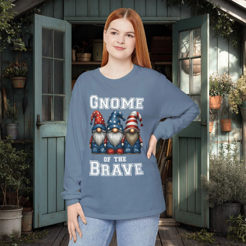 Gnome of the Brave Shirt – Patriotic Gnome Long Sleeve