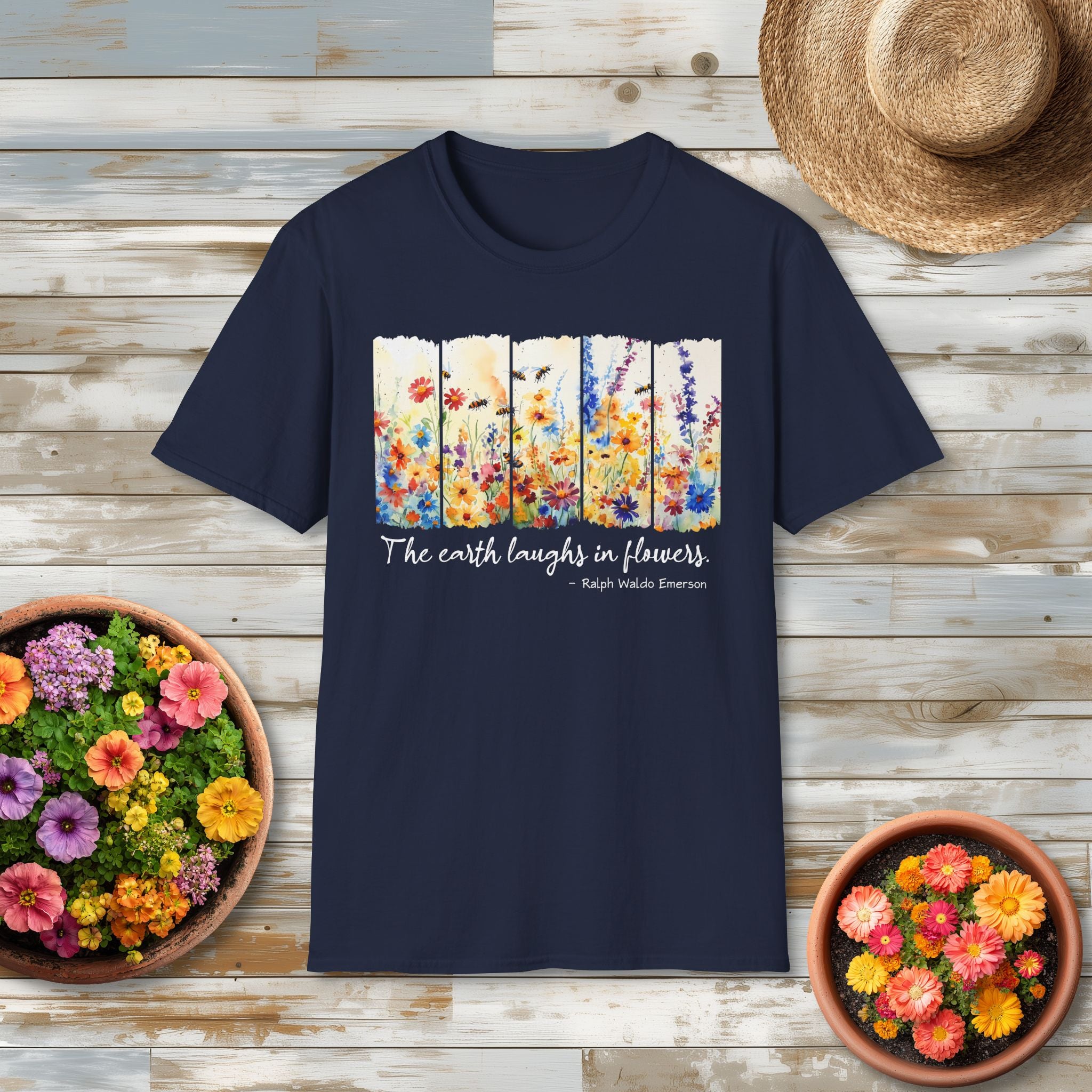 Earth Laughs in Flowers T-Shirt for Nature Lovers