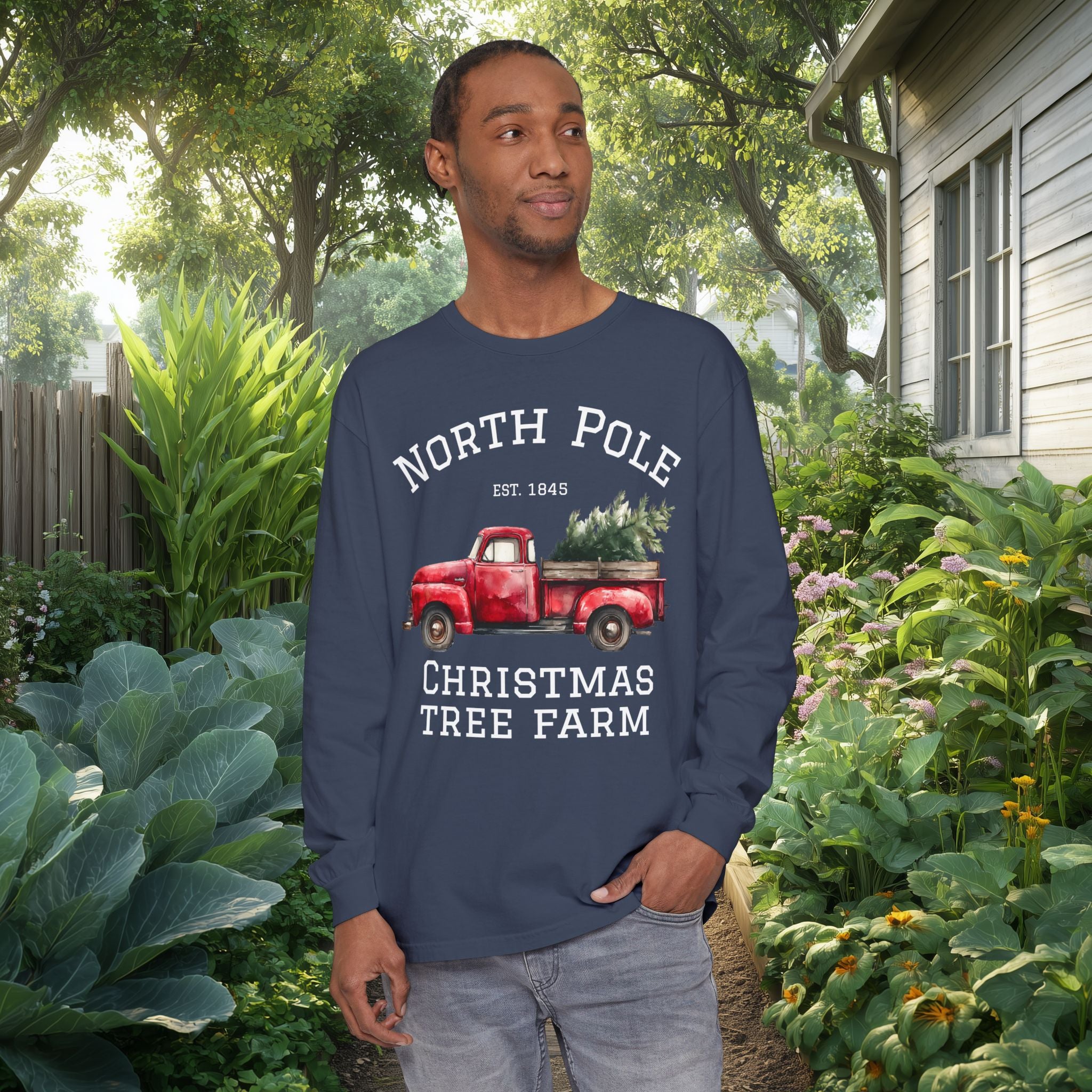 North Pole Christmas Tree Farm Long Sleeve Tee