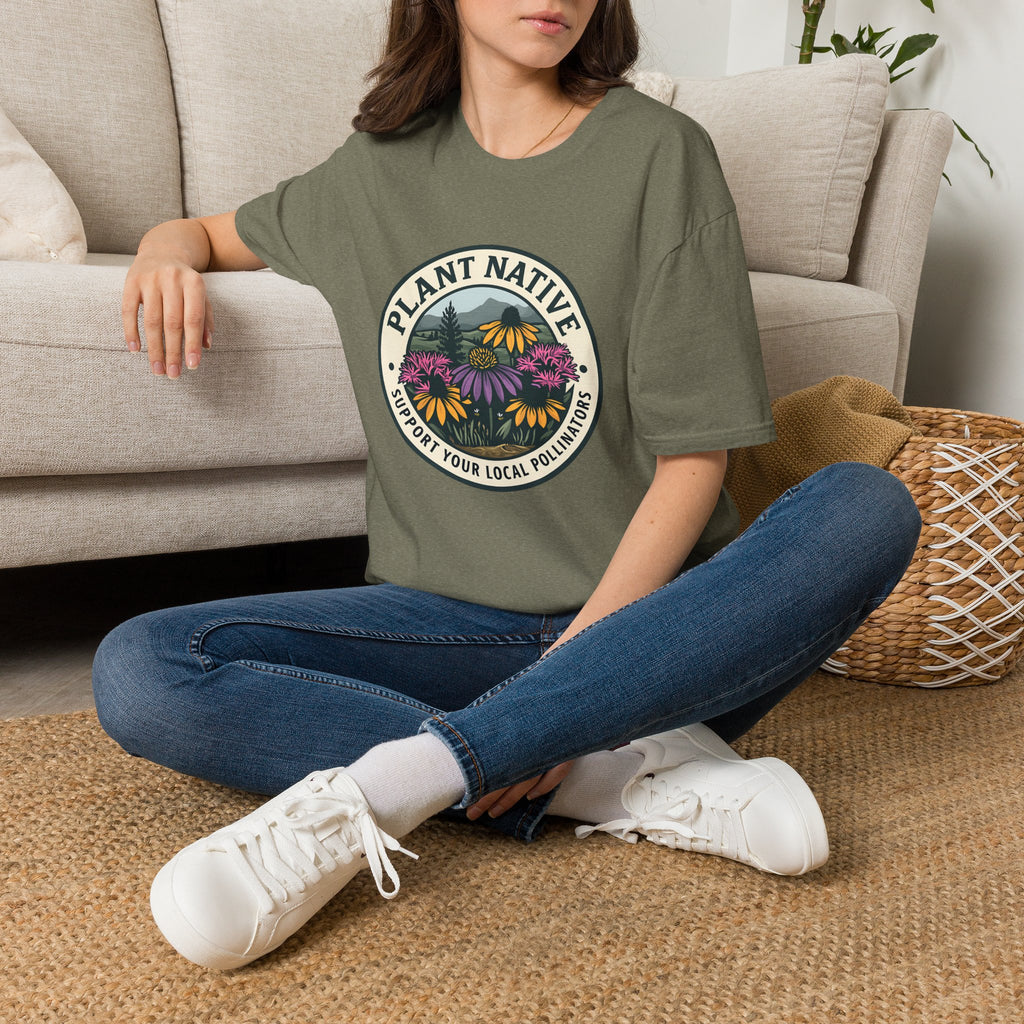 Plant Native Pollinator Garden Wildflower Emblem T-Shirt