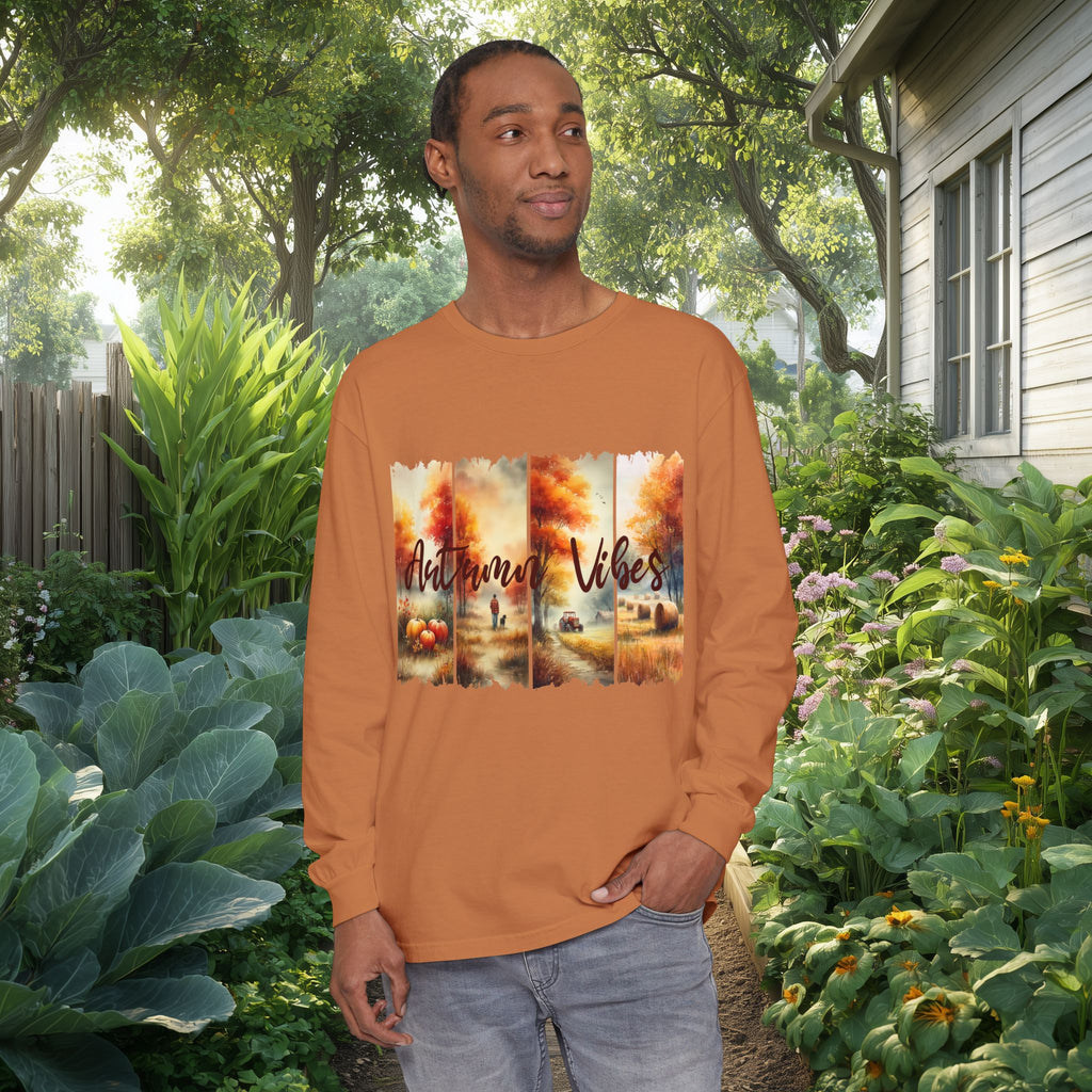 Autumn Vibes Farm Scene Long Sleeve Tee