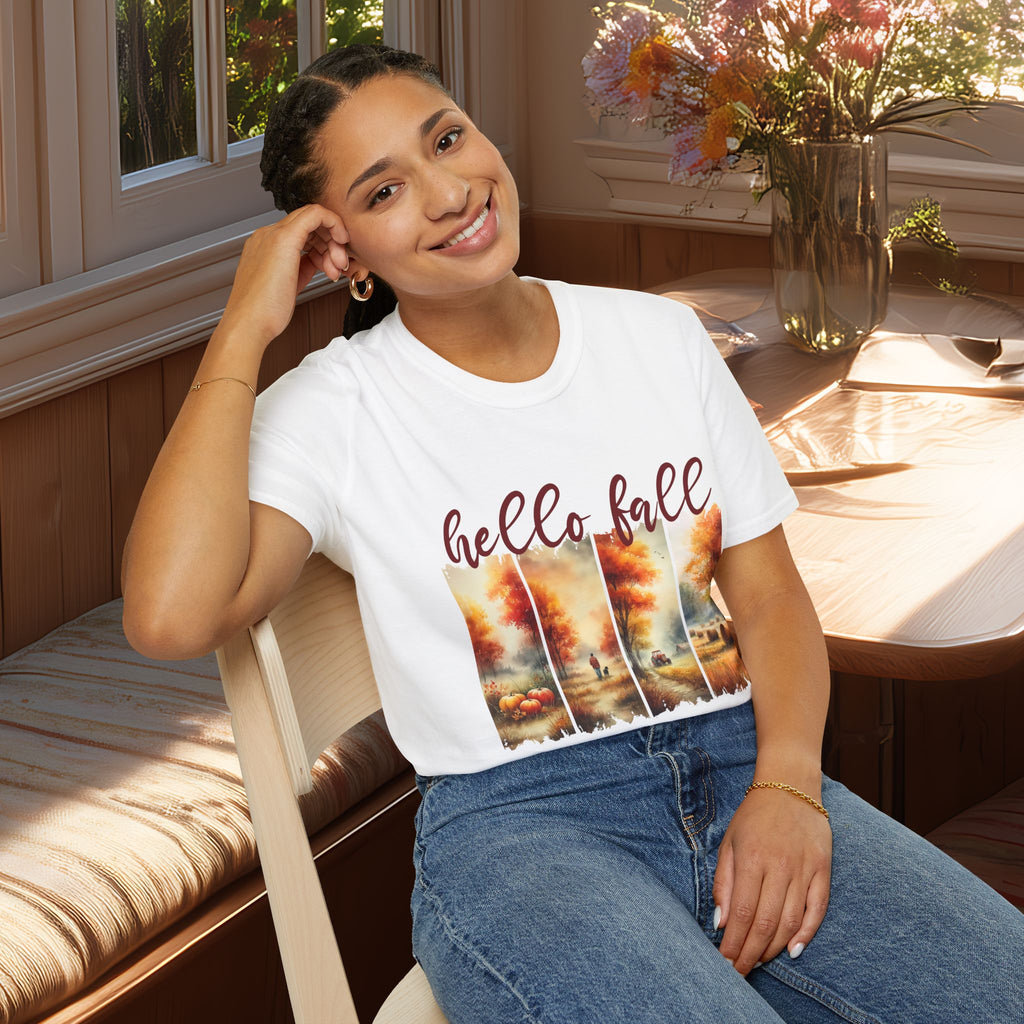 Hello Fall Scenic Farm T-Shirt
