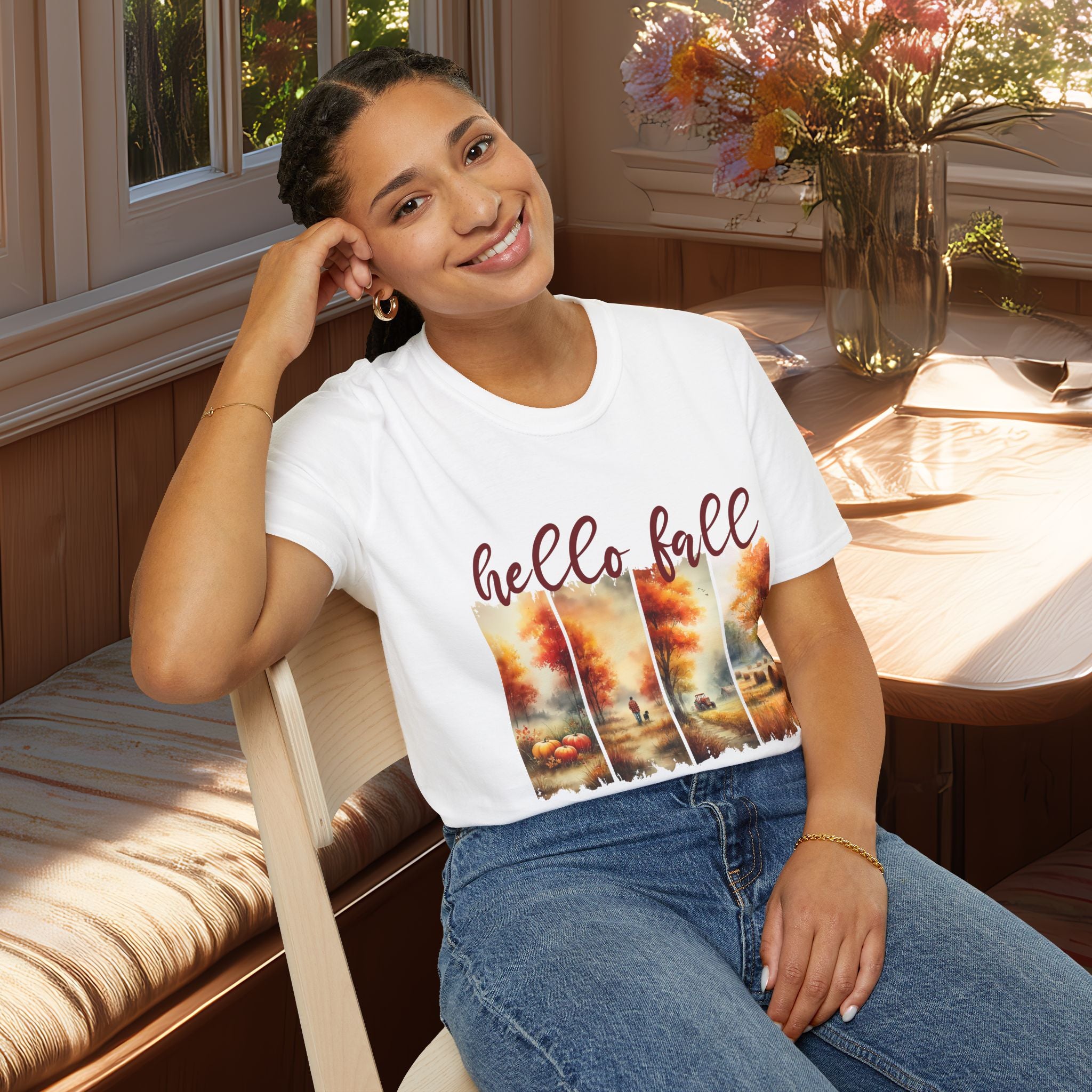 Hello Fall Scenic Farm T-Shirt