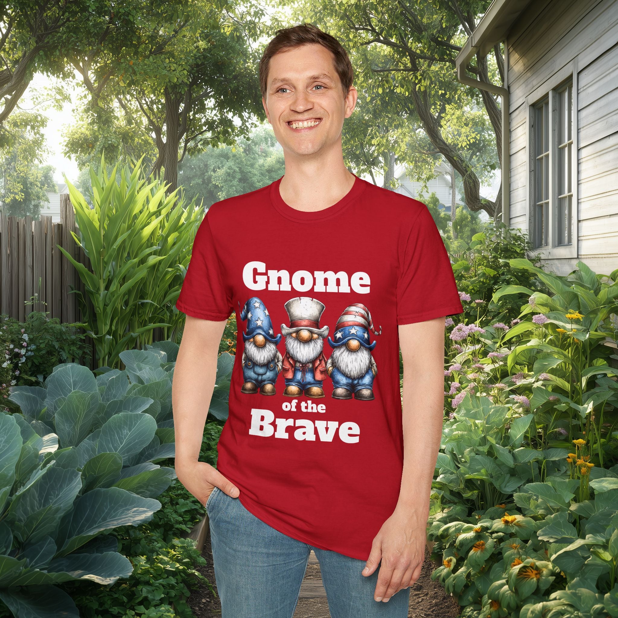 Patriotic Gnome of the Brave USA T-Shirt