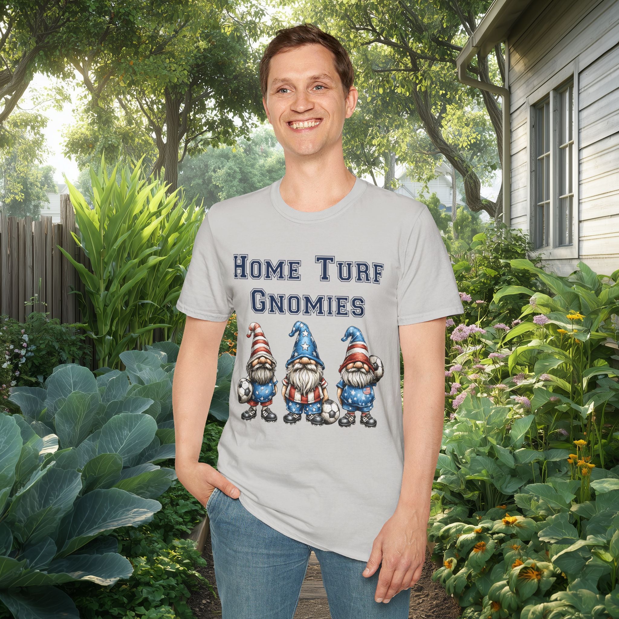 Home Turf Gnomies Patriotic Soccer Gnome T-Shirt