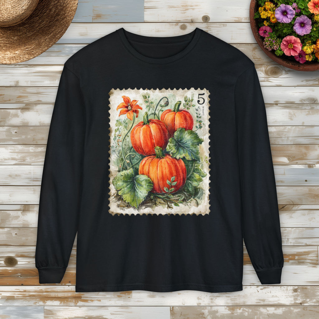 Pumpkin Trio Stamp Long Sleeve Tee