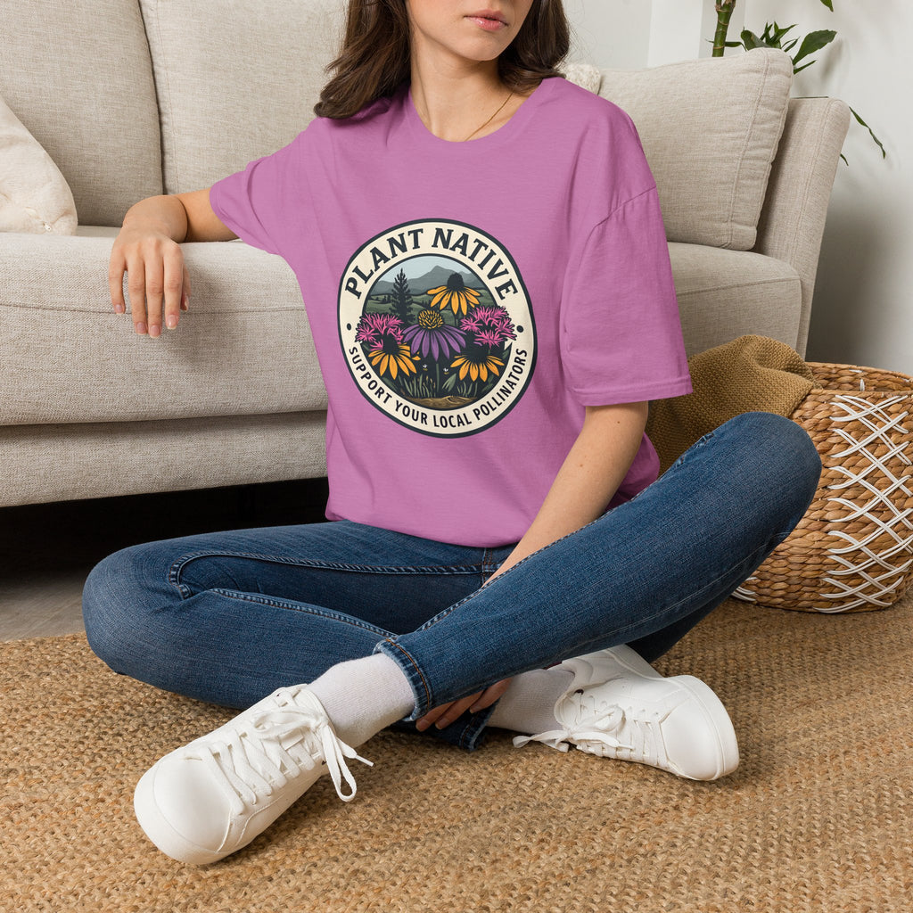 Plant Native Pollinator Garden Wildflower Emblem T-Shirt