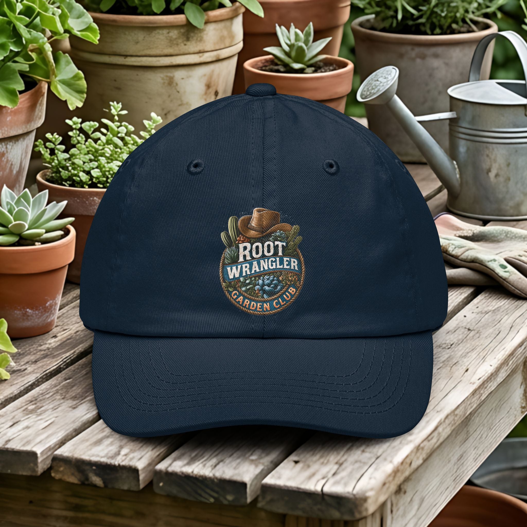 Retro Western Root Wrangler Garden Club Dad Hat