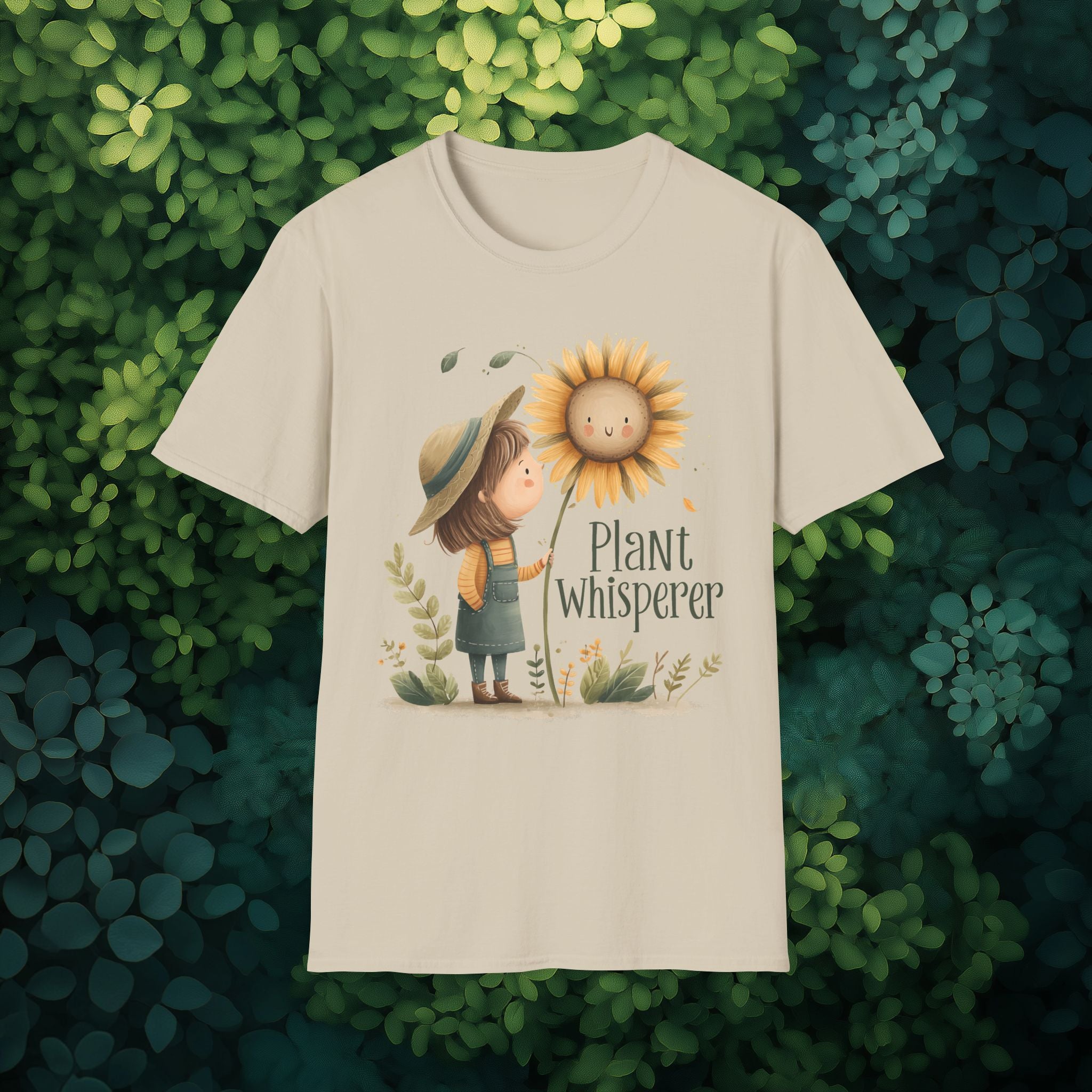Plant Whisperer Girl and Sunflower T-Shirt