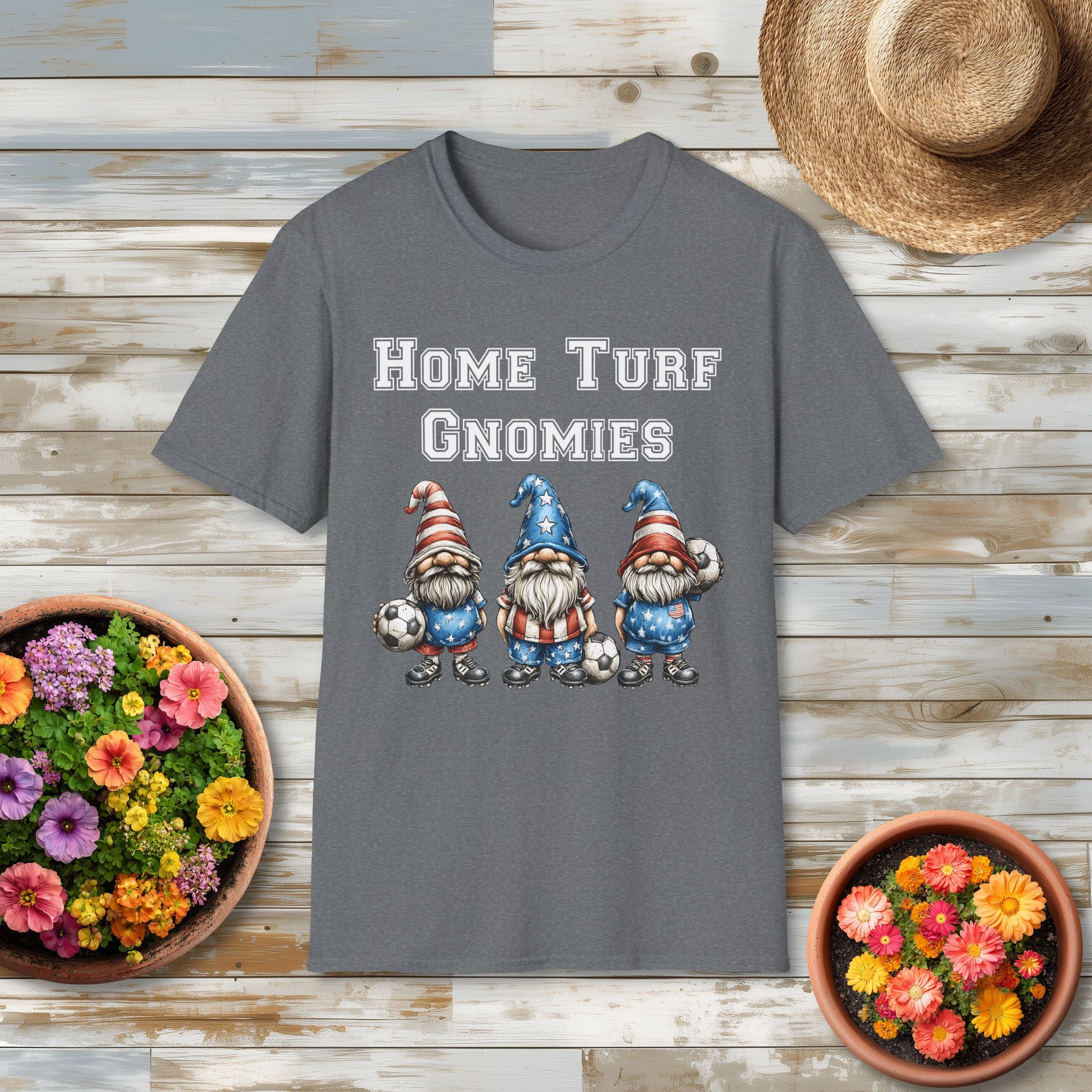 Home Turf Gnomies Patriotic Soccer Gnome T-Shirt
