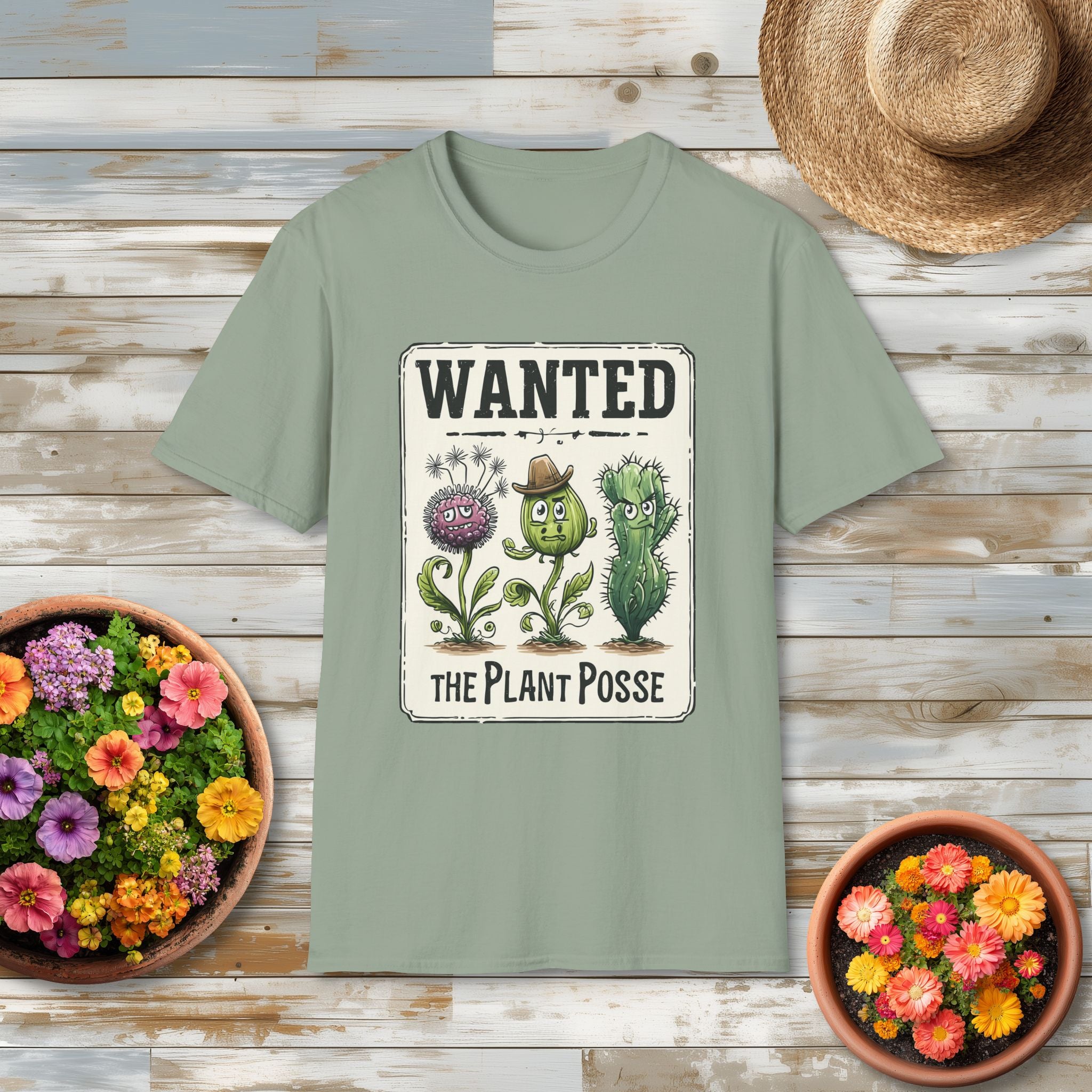 Weedy Plant Posse Wanted Poster T-Shirt
