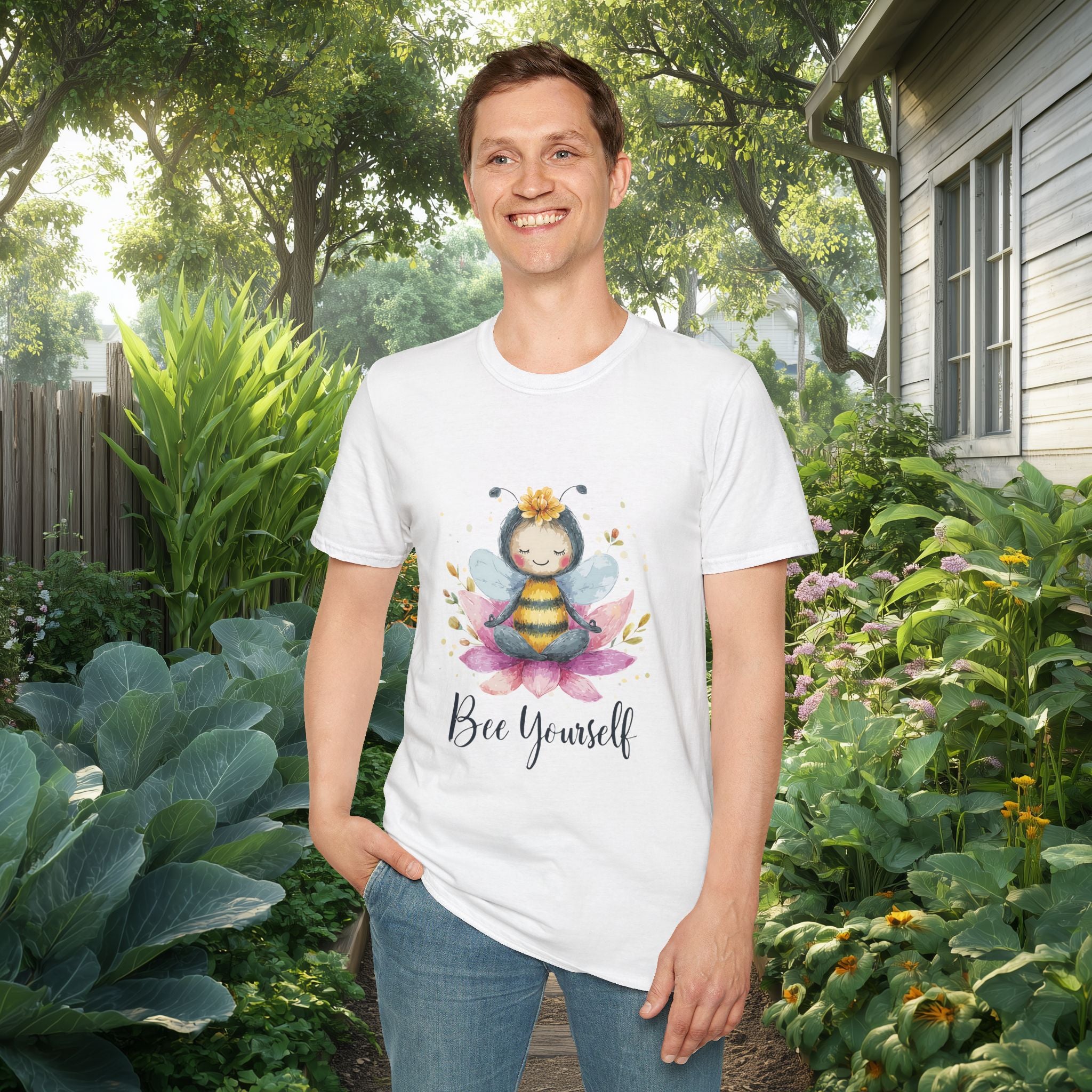 Bee Yourself Meditation Unisex T-Shirt for Yoga Enthusiasts