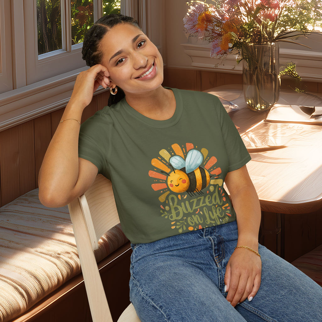 Buzzed on Life Sweet Bee T-shirt for Nature Lovers