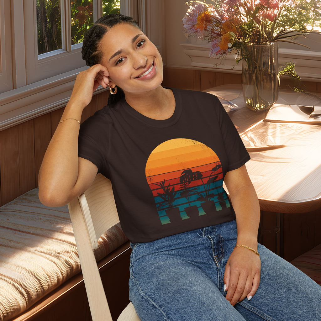 Sunset Houseplants T-Shirt for Gardeners