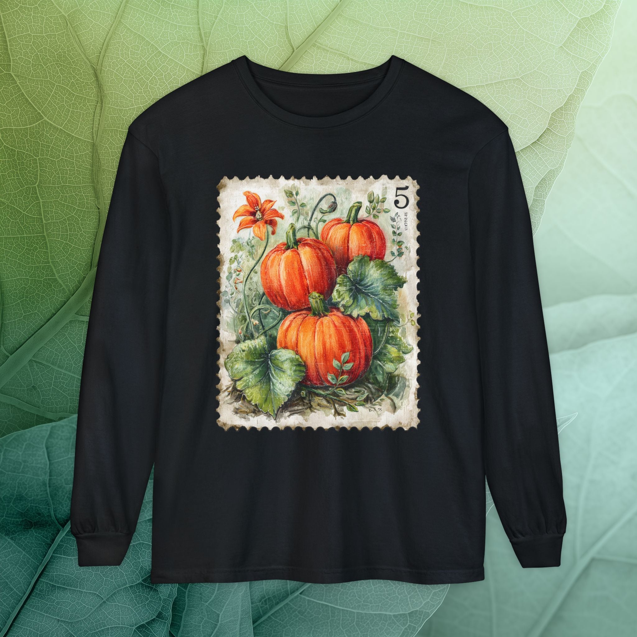 Pumpkin Trio Stamp Long Sleeve Tee
