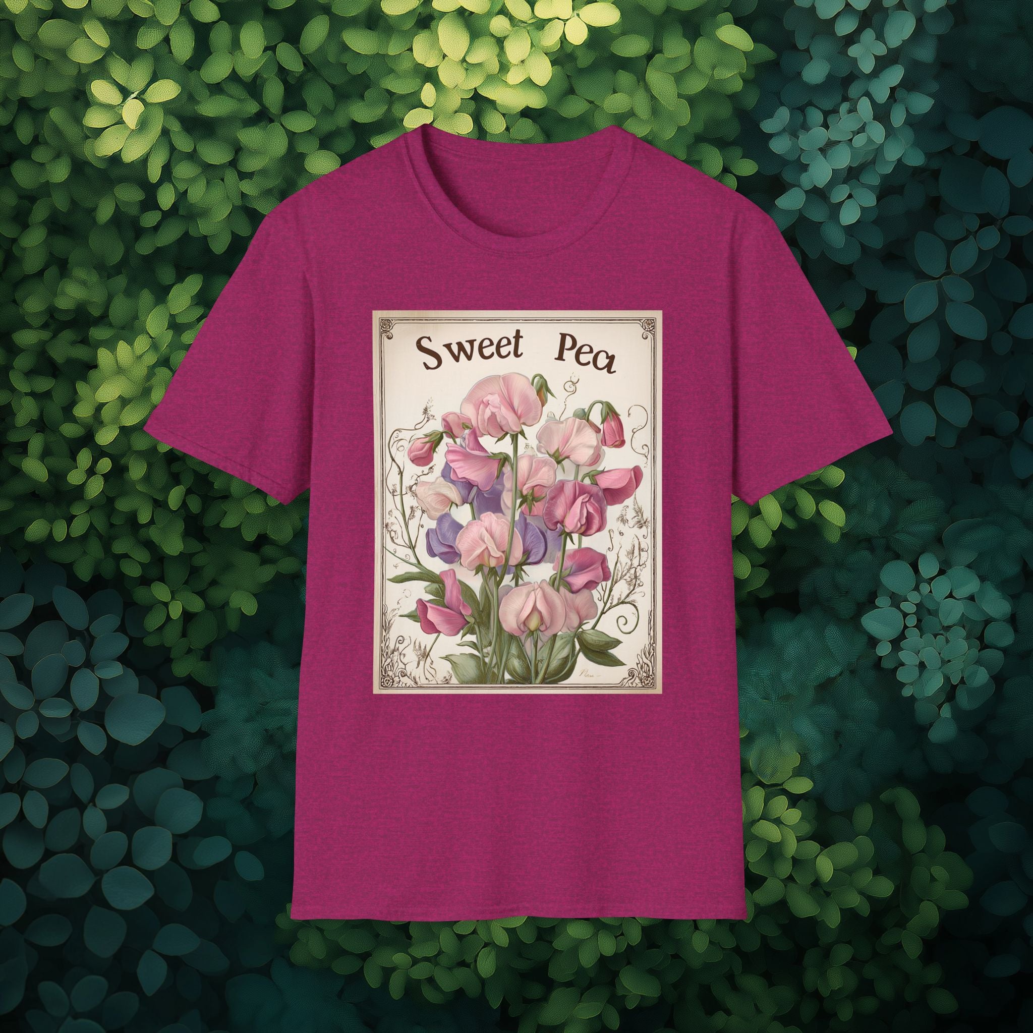 Vintage Sweet Peas Seed Packet Unisex T-Shirt for Gardeners