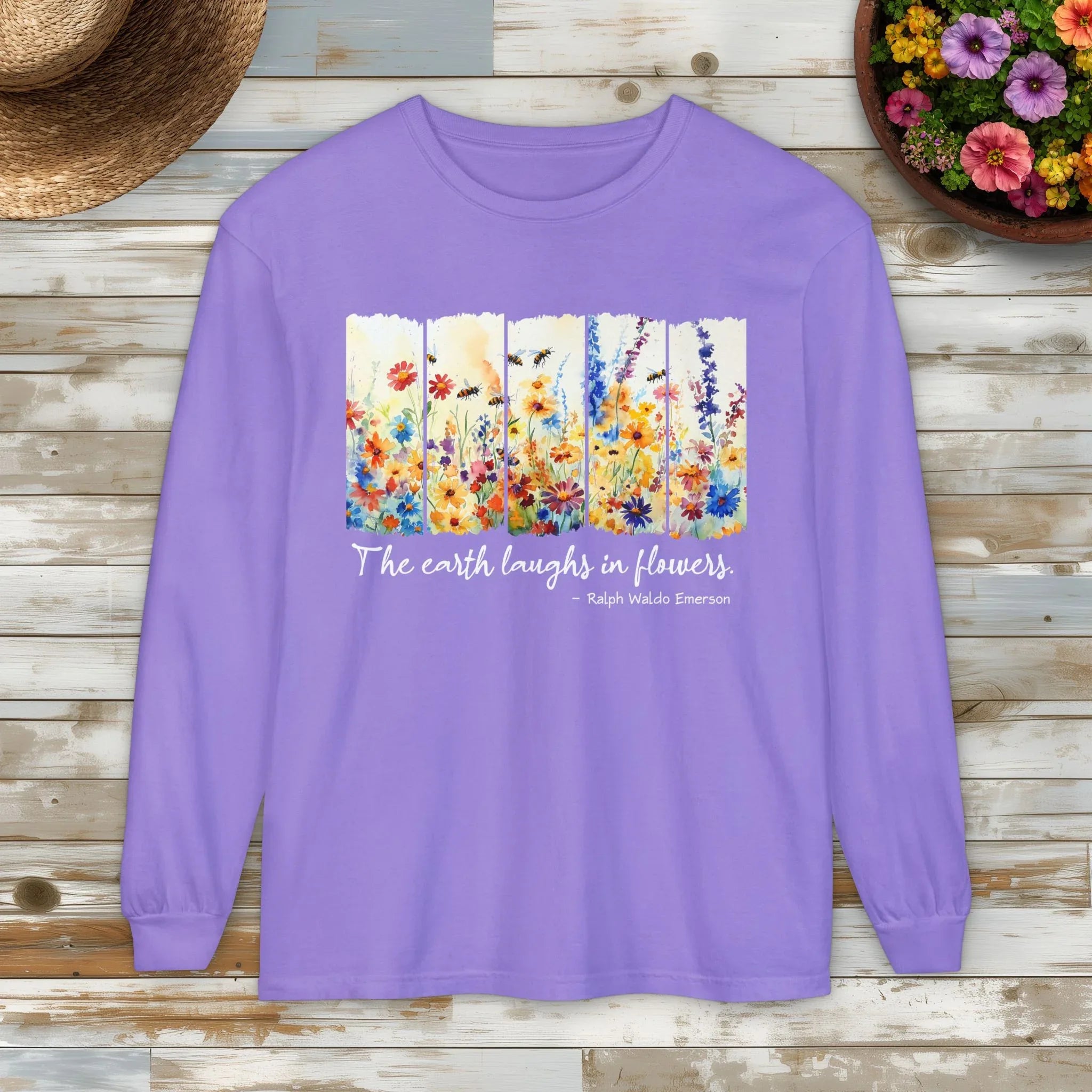 Earth Laughs in Flowers Long Sleeve Shirt – Emerson Wildflower Tee
