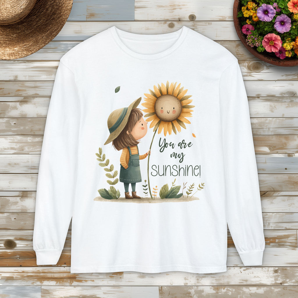 Sunshine Sunflower Girl Long Sleeve Tee