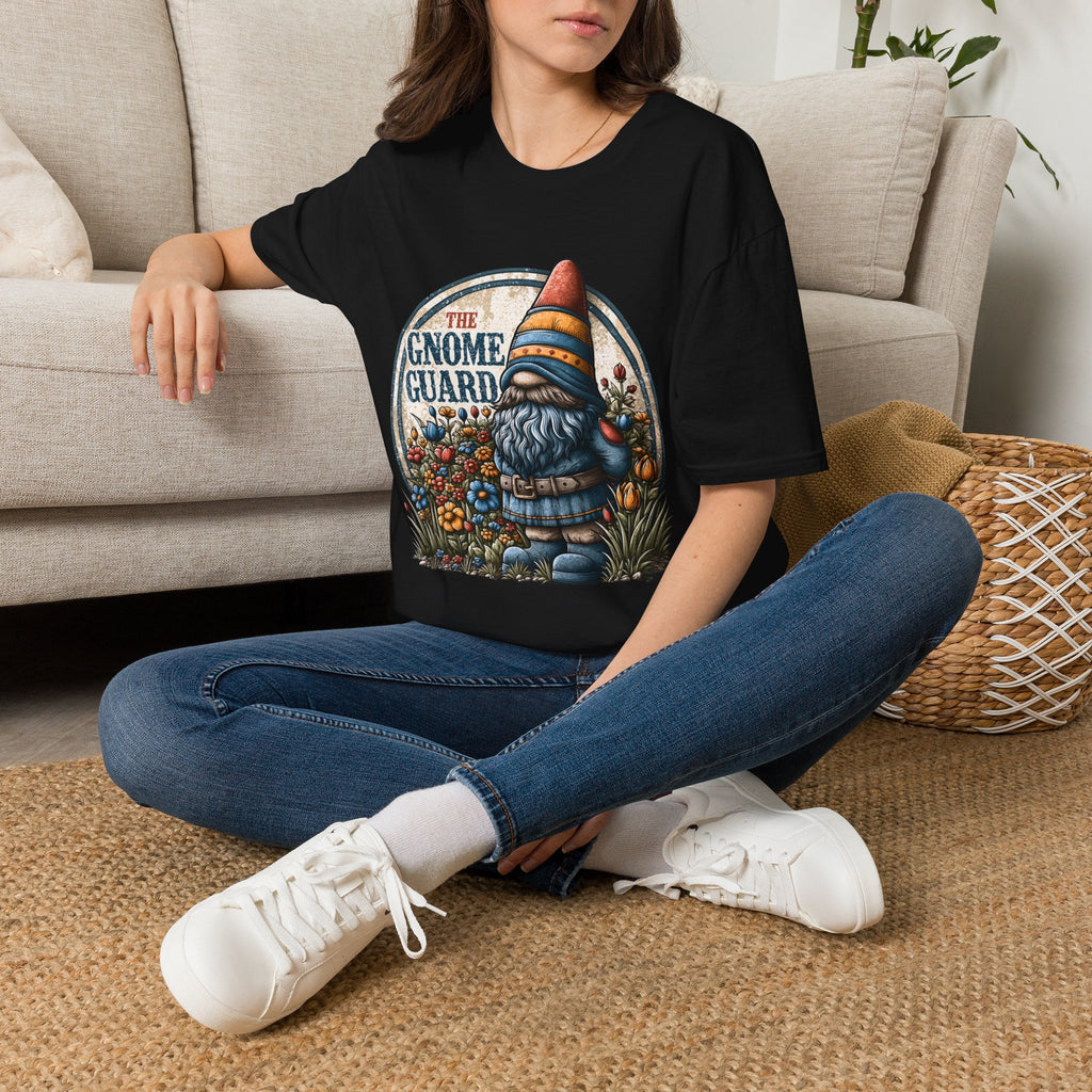 Retro Garden Gnome Guard Emblem T-shirt
