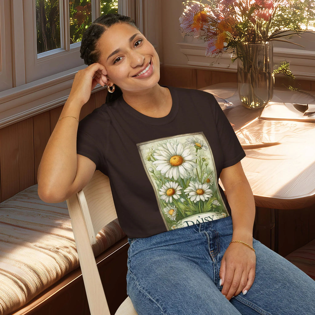 Daisy Vintage Seed Packet T-Shirt for Gardeners