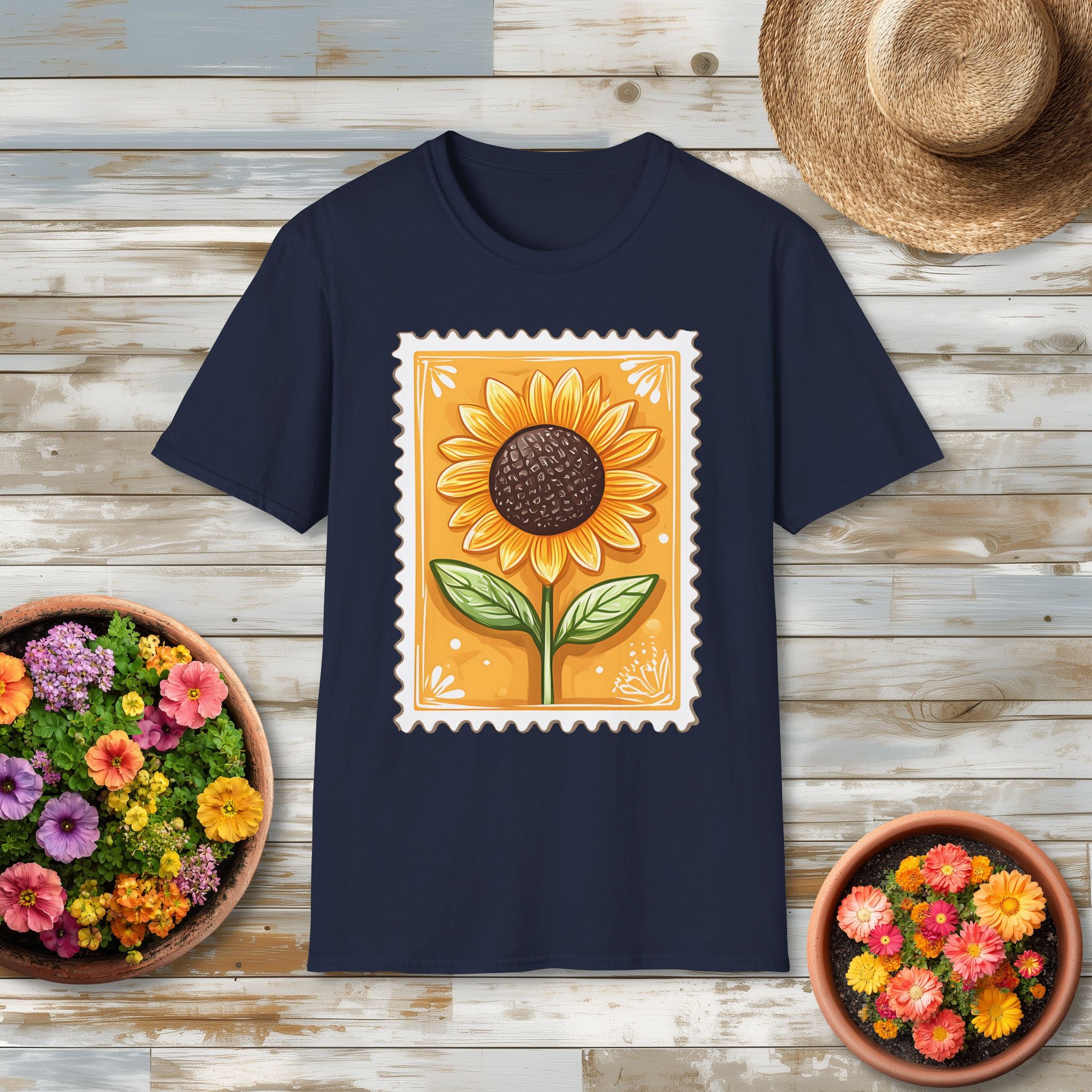 Sunflower Postage Stamp T-Shirt
