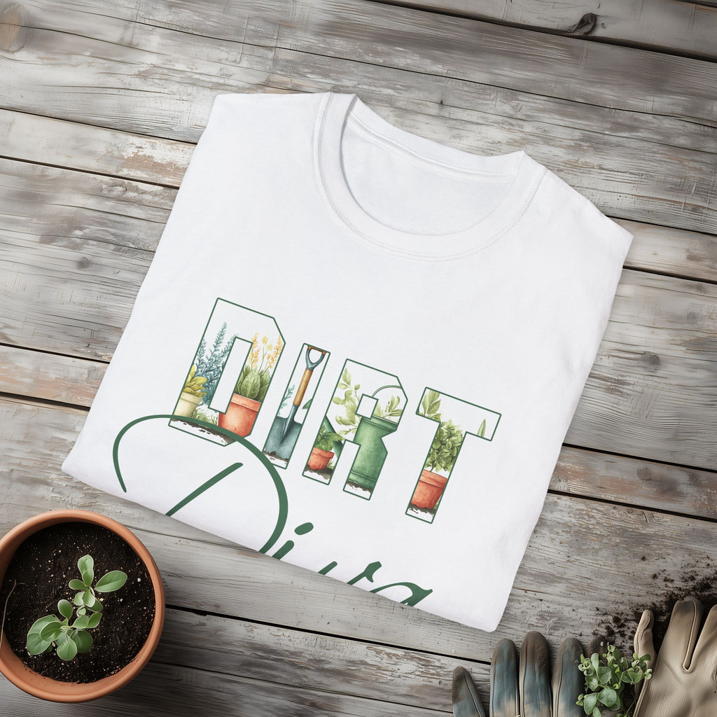 Dirt Diva T-Shirt for Gardeners, Nature Lovers, Summer Casual Wear