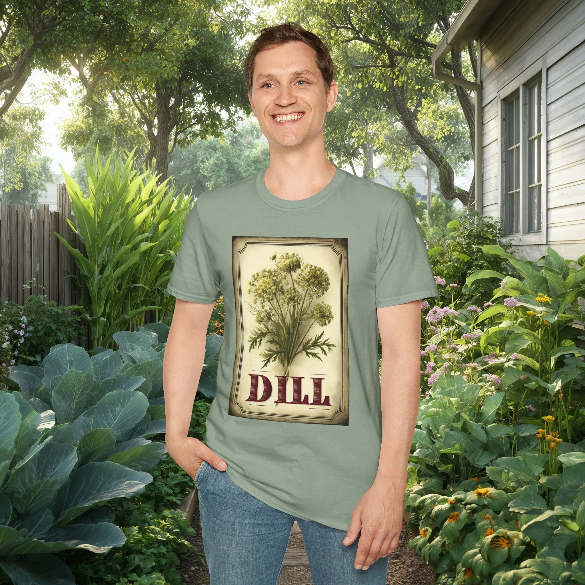 Dill Herb Vintage Seed Packet T-Shirt for Nature Lovers