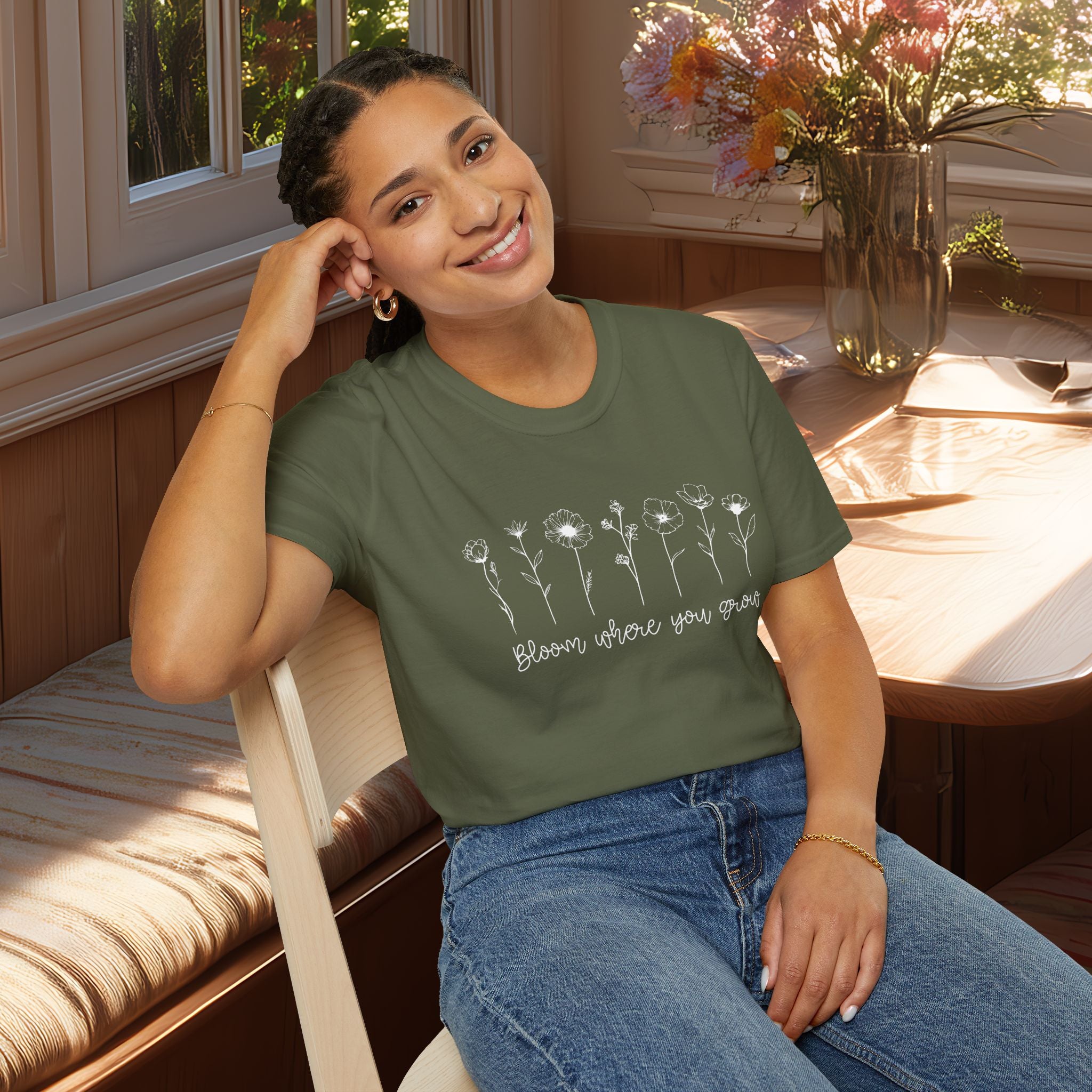 Bloom Where You Grow Motivational T-Shirt