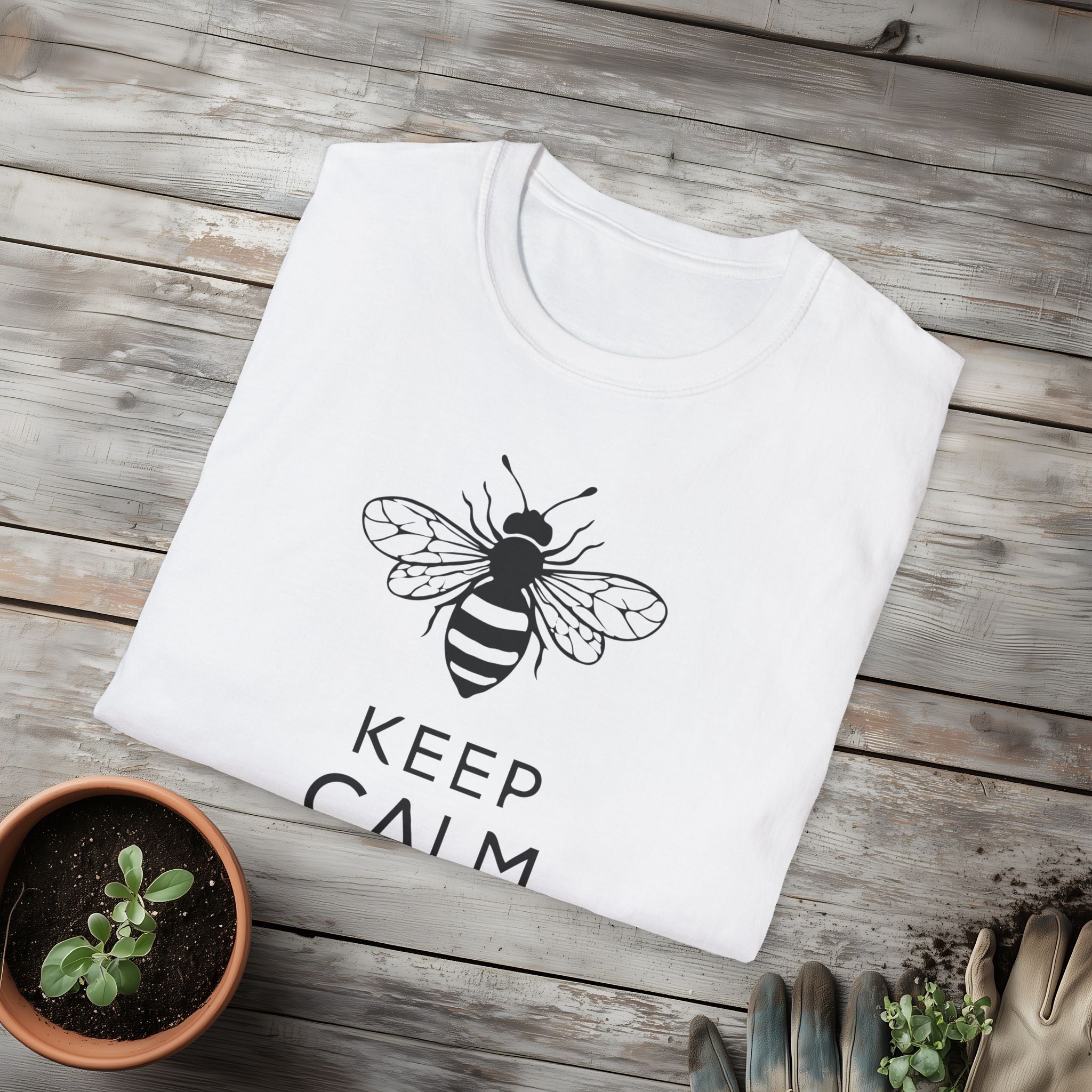 Keep Calm and Bee Strong Motivational T-Shirt