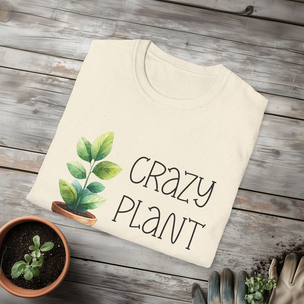 Crazy Plant Lady, Cartoon Houseplant T-Shirt