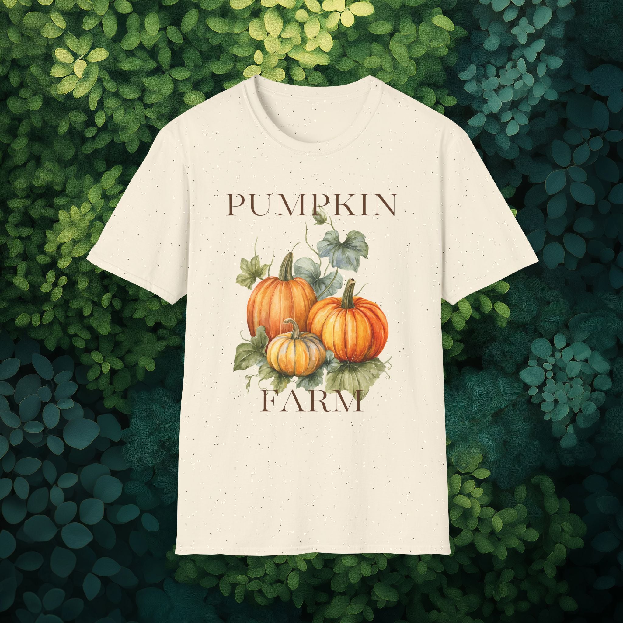 Autumn Pumpkin Farm Watercolor Shirt with Vintage Farm Style