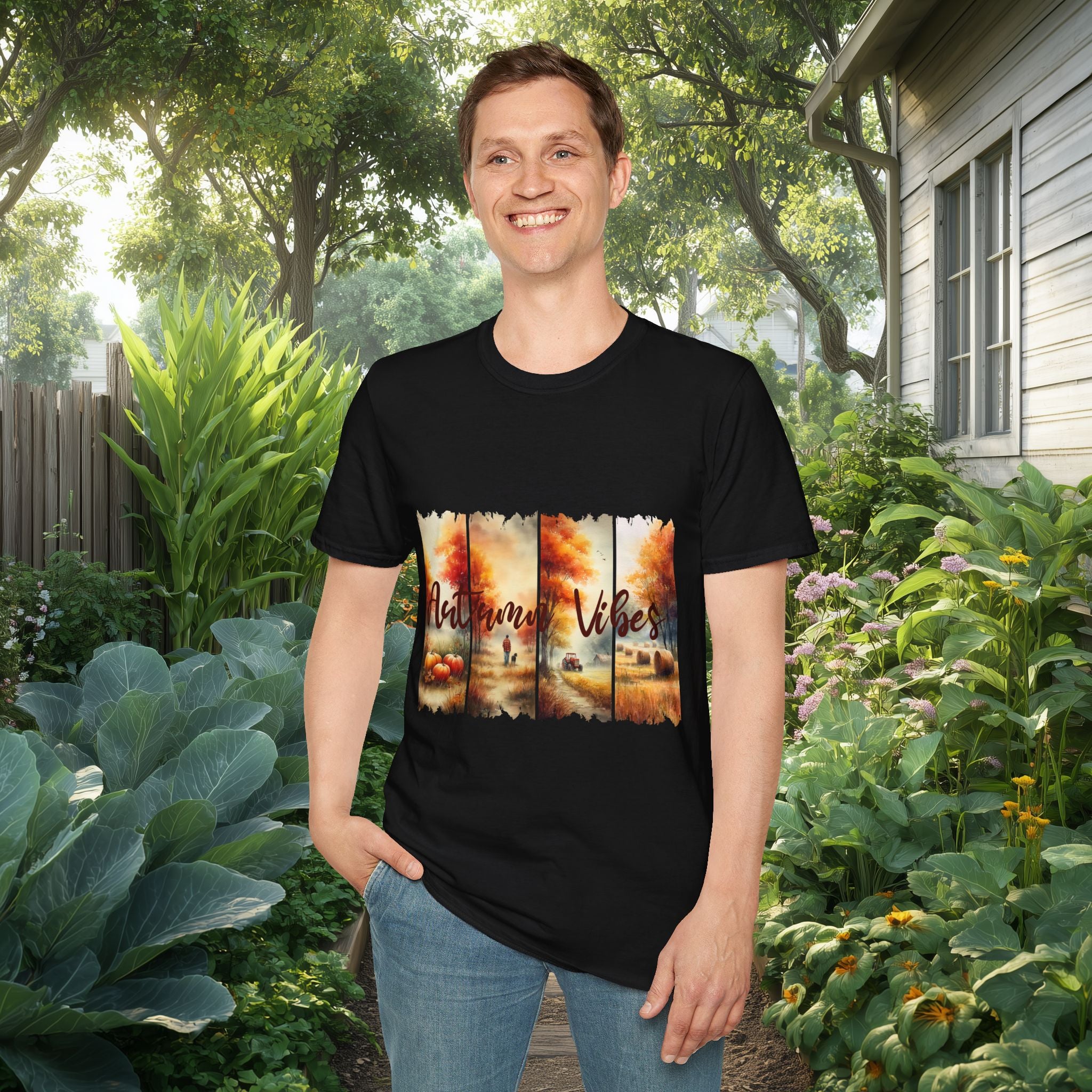 Autumn Vibes Farm Scene T-Shirt