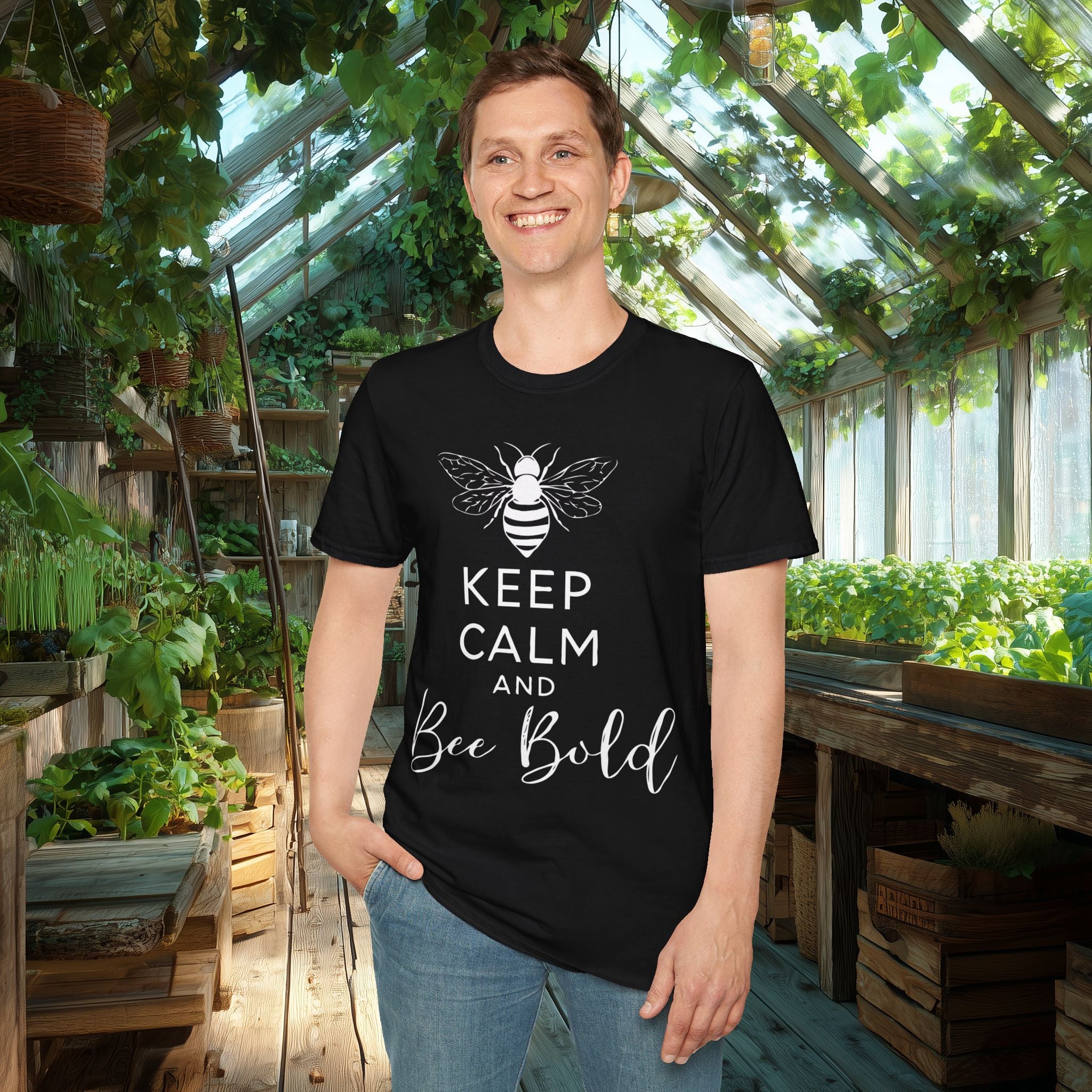Keep Calm and Bee Bold T-Shirt for Bee and Nature Lovers